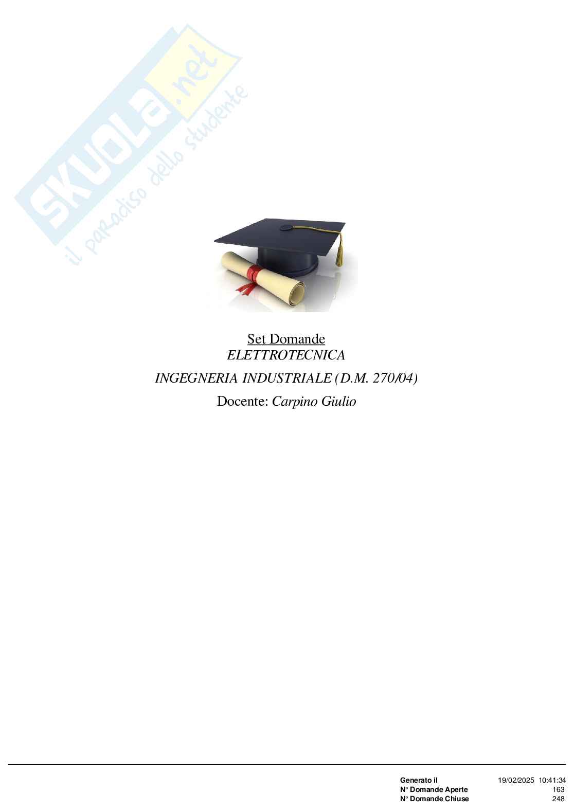 Paniere nuovo (2025) di Elettrotecnica  Pag. 1