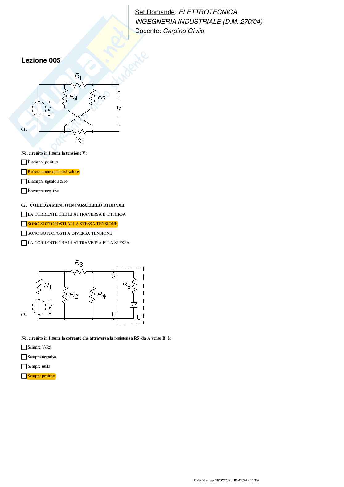 Paniere nuovo (2025) di Elettrotecnica  Pag. 11