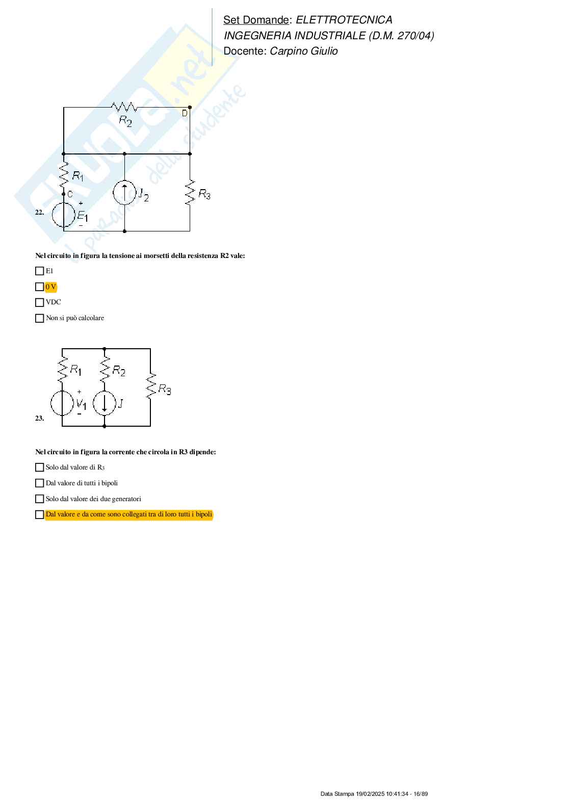 Paniere nuovo (2025) di Elettrotecnica  Pag. 16