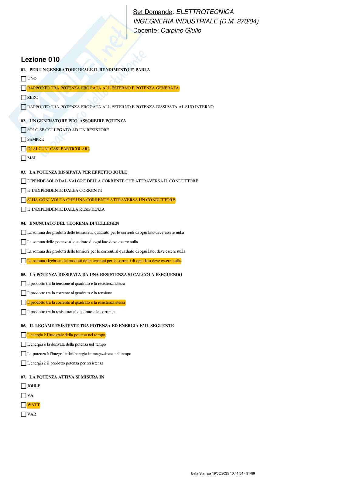 Paniere nuovo (2025) di Elettrotecnica  Pag. 31