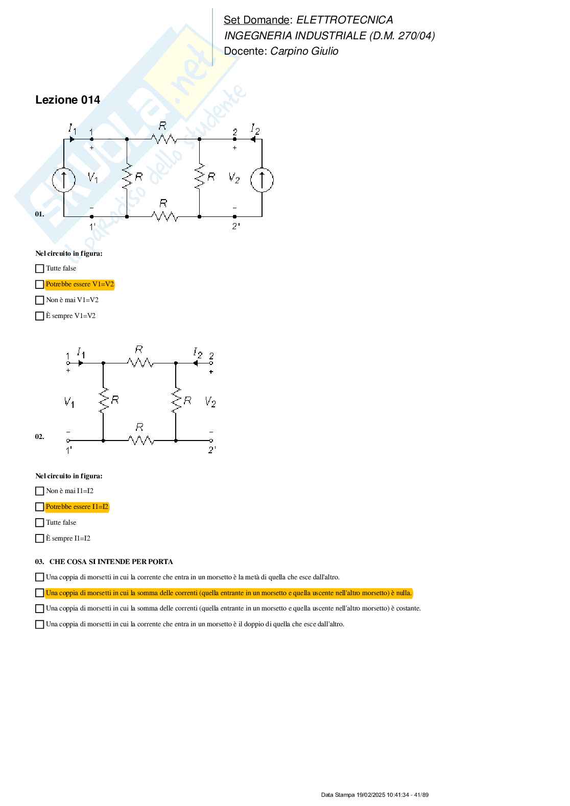 Paniere nuovo (2025) di Elettrotecnica  Pag. 41