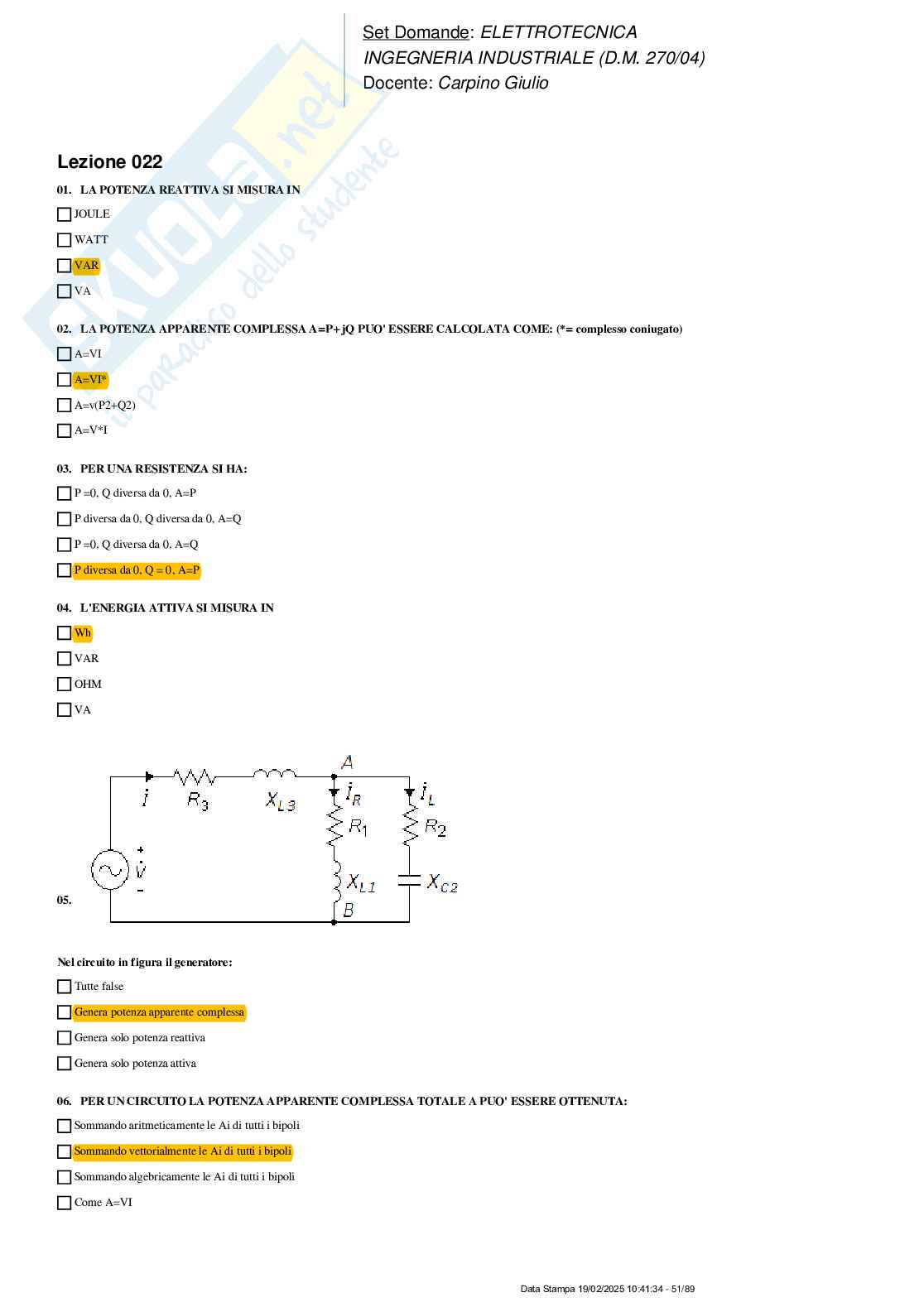 Paniere nuovo (2025) di Elettrotecnica  Pag. 51