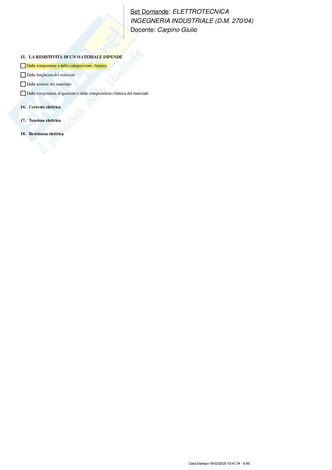 Paniere nuovo (2025) di Elettrotecnica  Pag. 6