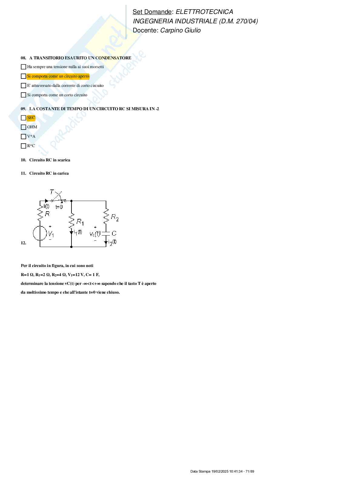 Paniere nuovo (2025) di Elettrotecnica  Pag. 71