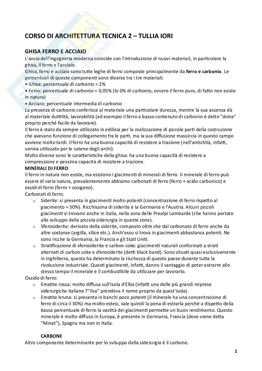 Appunti di Architettura tecnica 2 Pag. 1