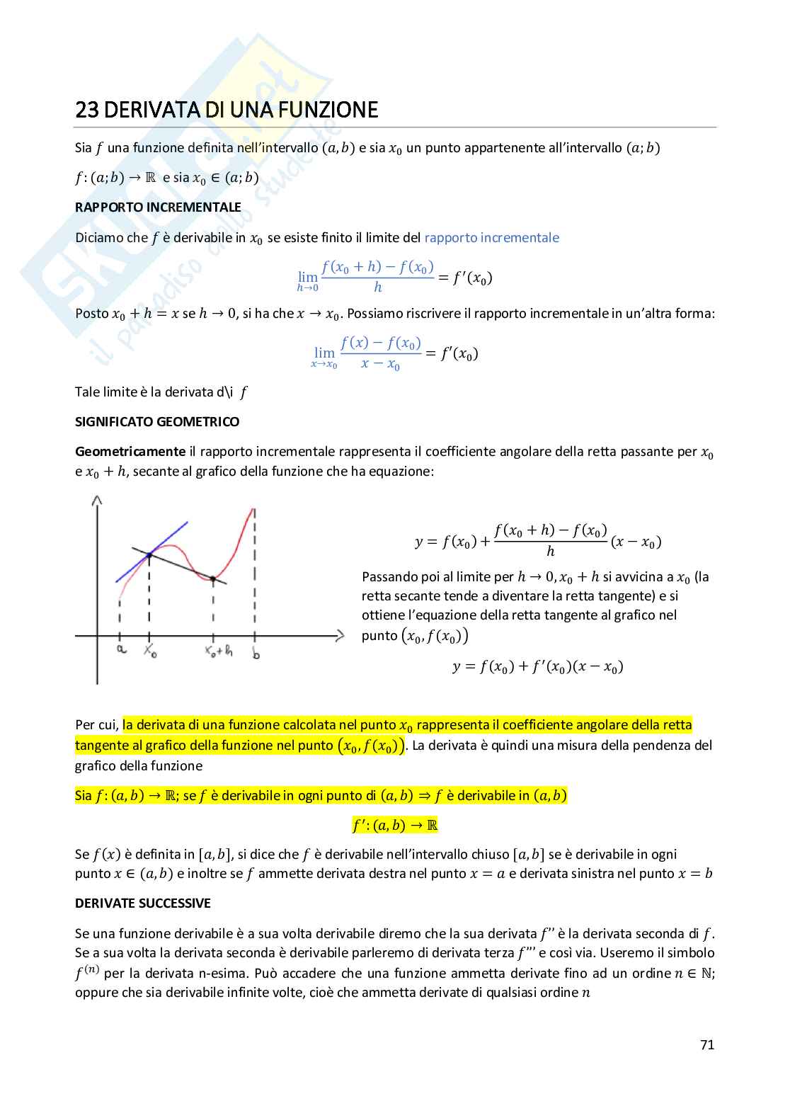 Riassunto esame Analisi 1, Prof. Leone Chiara, libro consigliato Analisi matematica (Vol. 1) , Paolo Marcellini, Carlo Sbordone Pag. 71