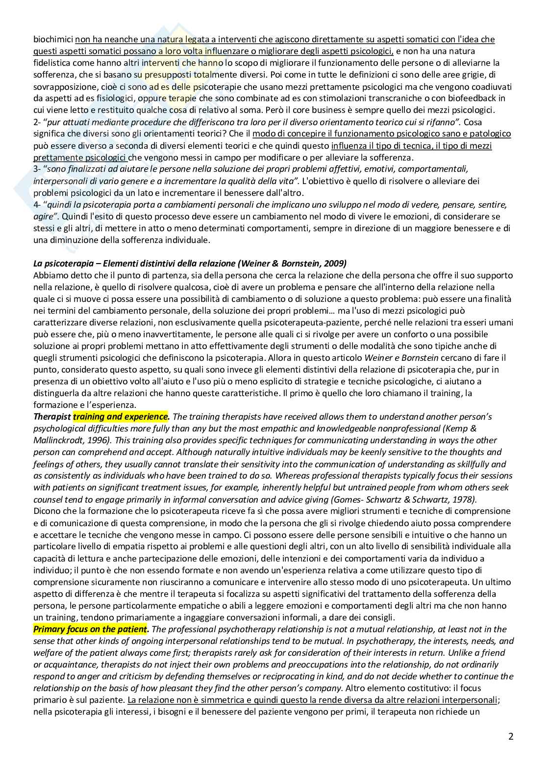 Appunti integrati di introduzione alla psicoterapia individuale e di gruppo Pag. 2