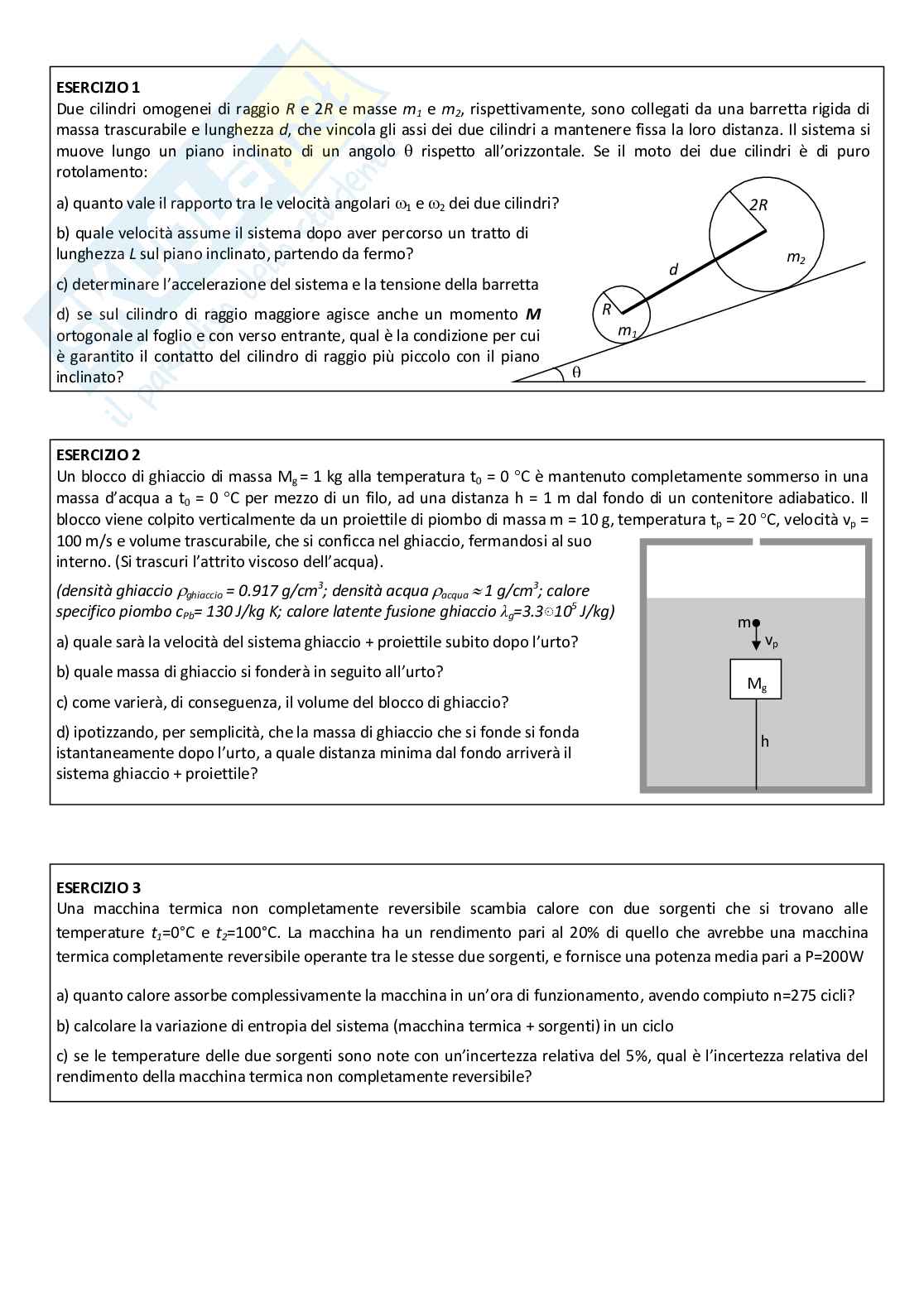 Problemi con annesse soluzioni Fisica 1  Pag. 1