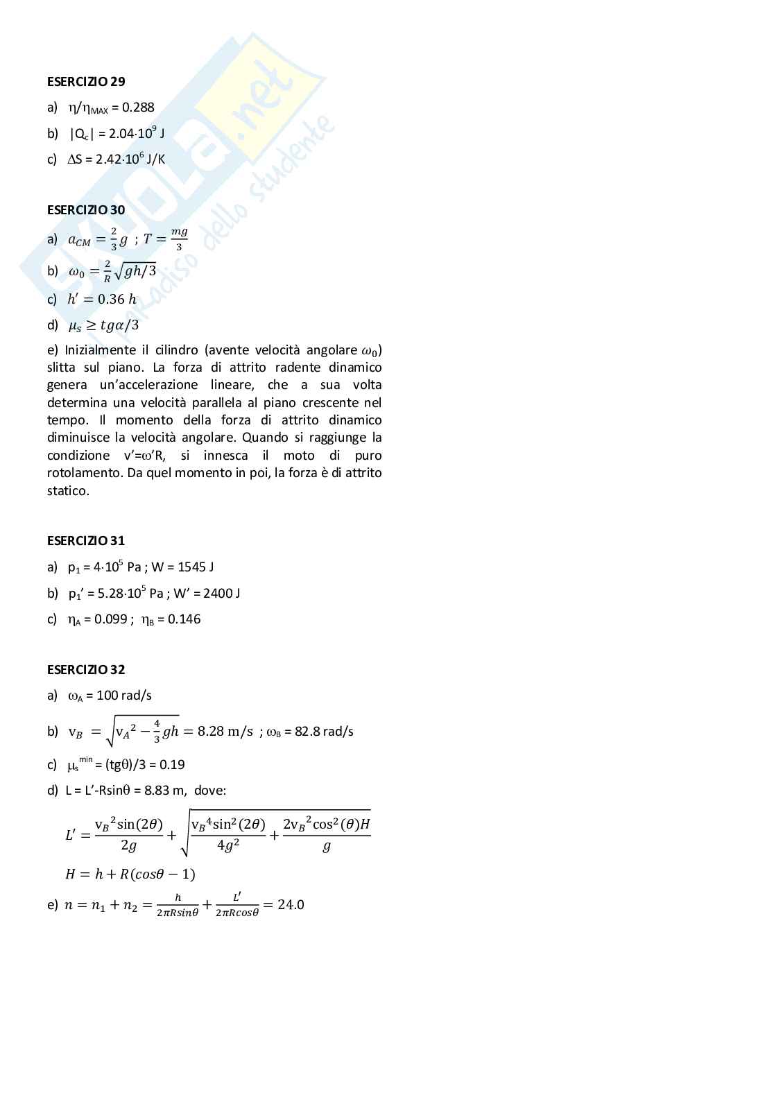 Problemi con annesse soluzioni Fisica 1  Pag. 21