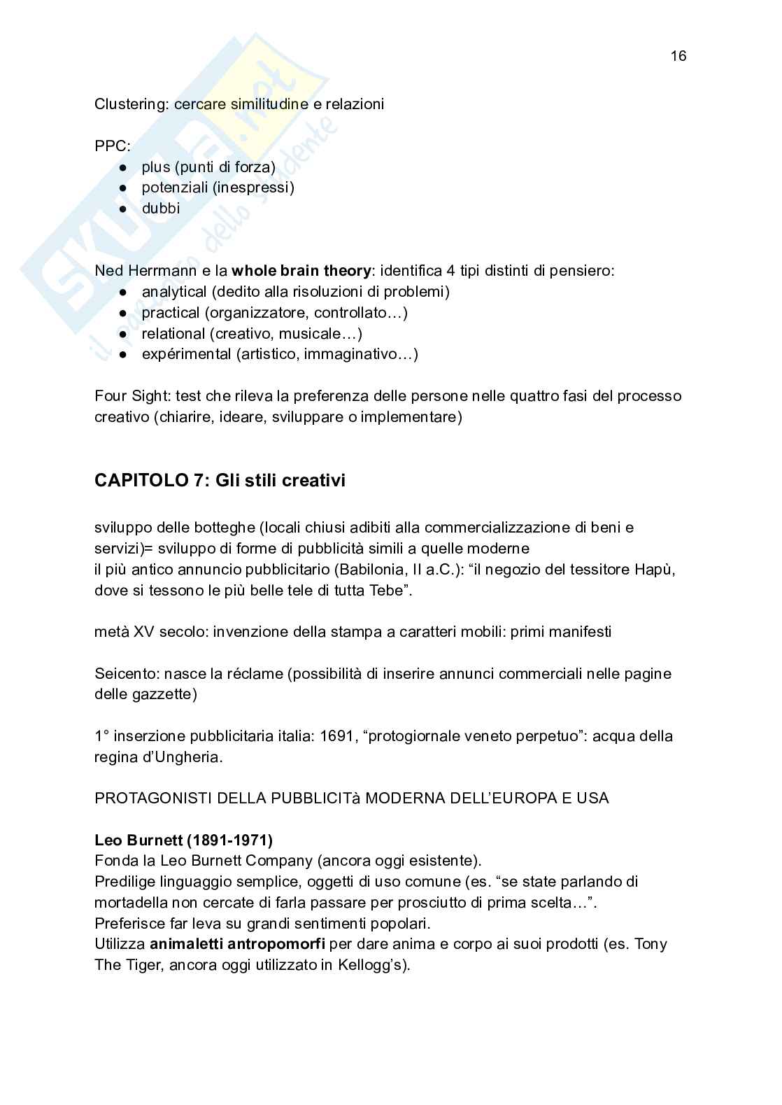 Riassunto esame Teoria e tecnica della comunicazione pubblicitaria, Prof. Casale Roberta, libro consigliato Teoria e tecnica della comunicazione pubblicitaria , Ferraresi Pag. 16