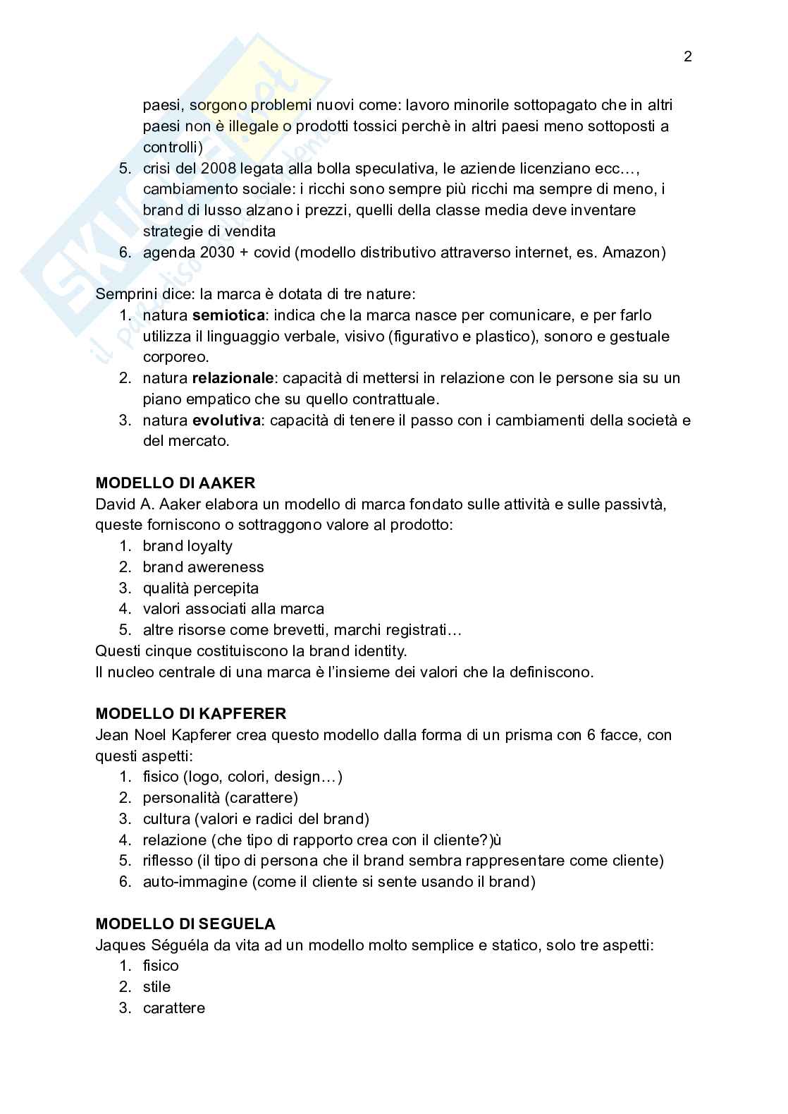 Riassunto esame Teoria e tecnica della comunicazione pubblicitaria, Prof. Casale Roberta, libro consigliato Teoria e tecnica della comunicazione pubblicitaria , Ferraresi Pag. 2