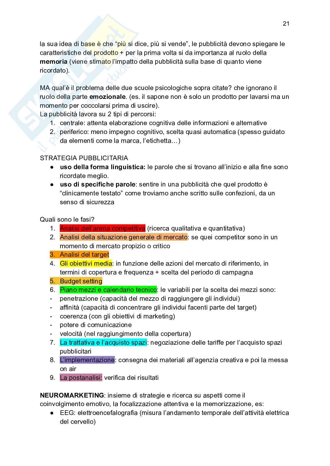 Riassunto esame Teoria e tecnica della comunicazione pubblicitaria, Prof. Casale Roberta, libro consigliato Teoria e tecnica della comunicazione pubblicitaria , Ferraresi Pag. 21