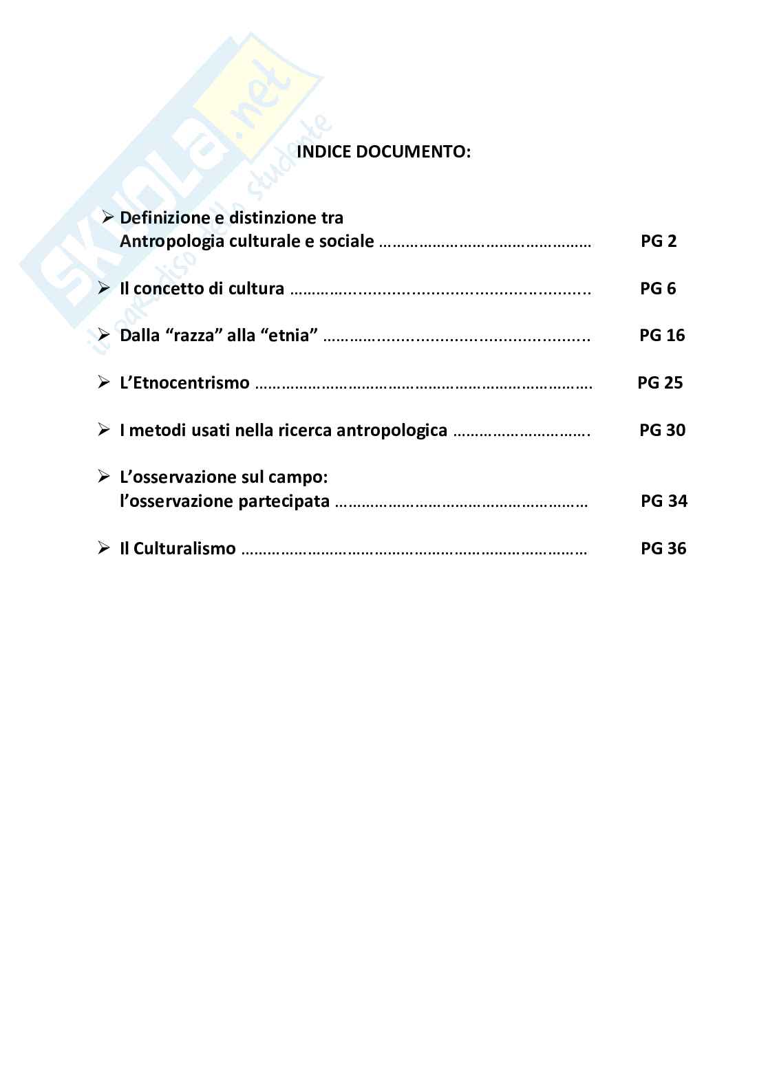 Antropologia culturale: l'antropologia e i suoi campi (introduzione) Pag. 1