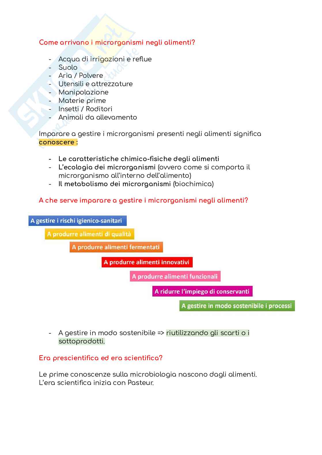 Microbiologia dei prodotti alimentari Pag. 2