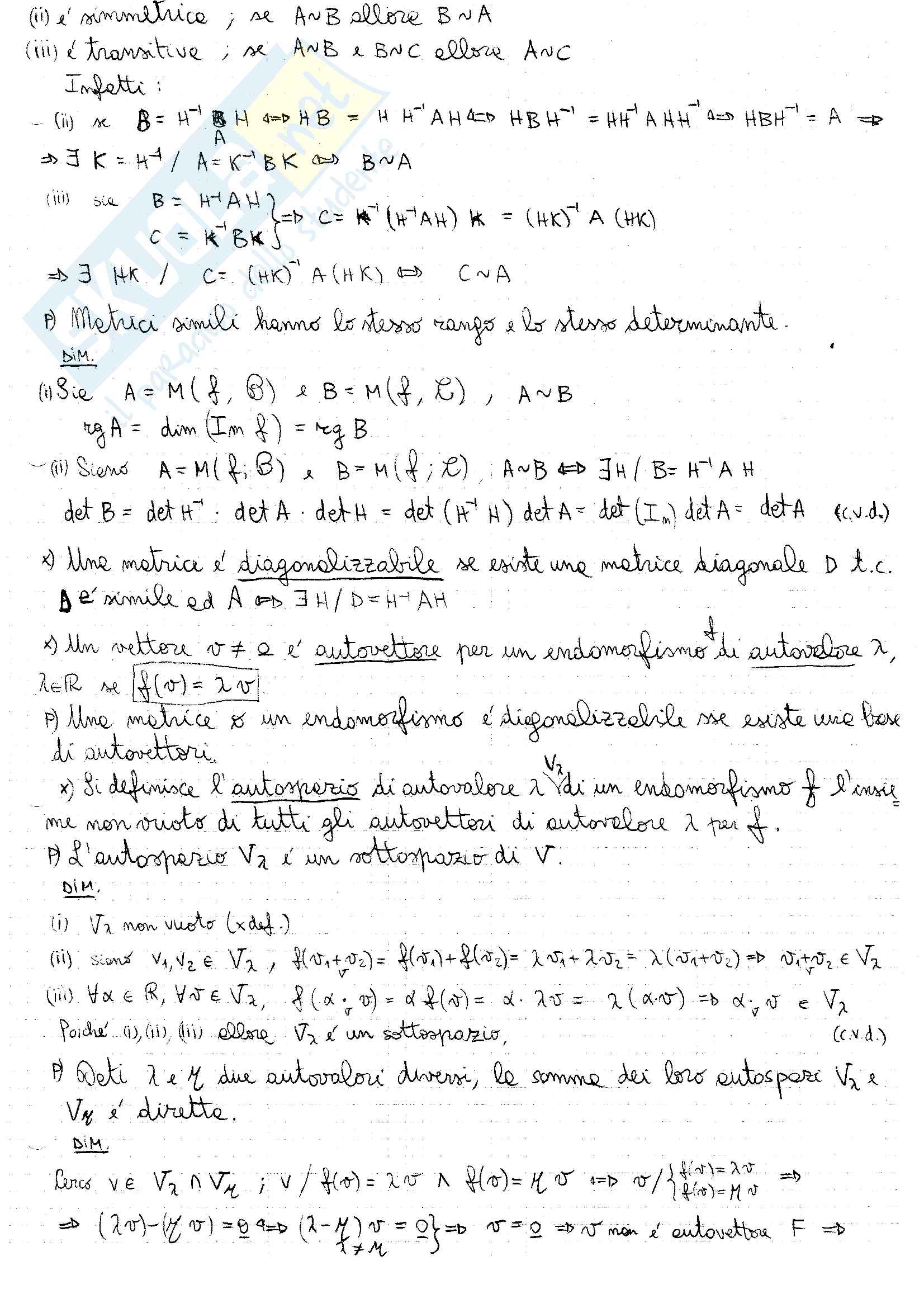 Appunti di "Fondamenti di algebra lineare e geometria" Pag. 21