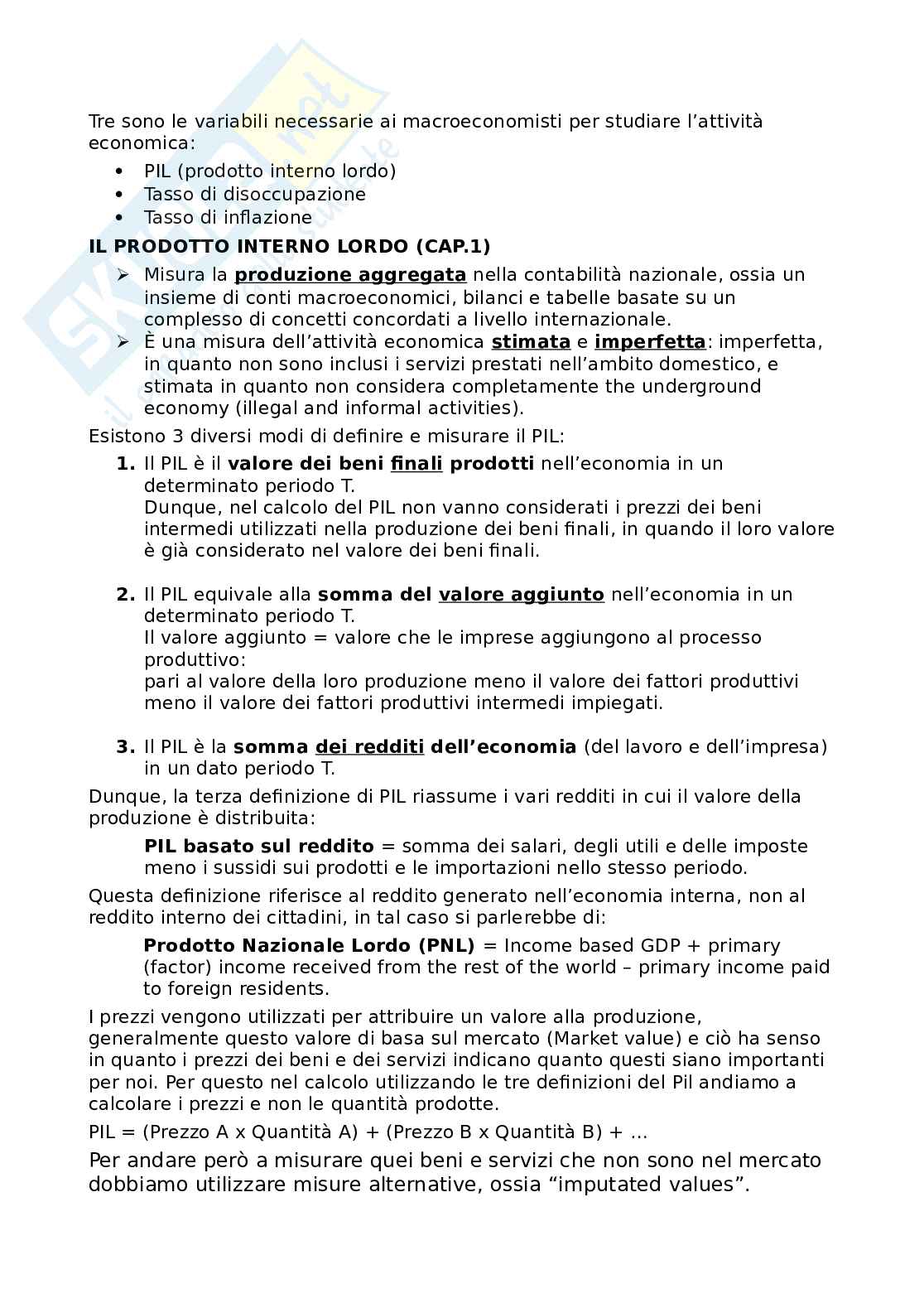 Macroeconomia - Appunti completi Pag. 1