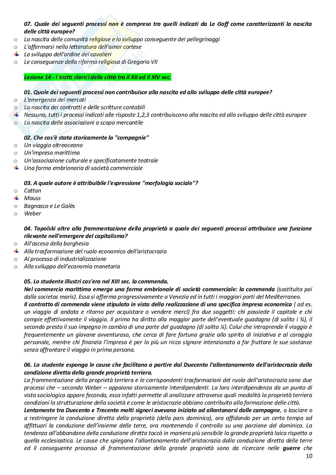 Paniere completo di Sociologia urbana del turismo e delle comunità locali - Risposte multiple e aperte - aggiornato (2026) Pag. 11