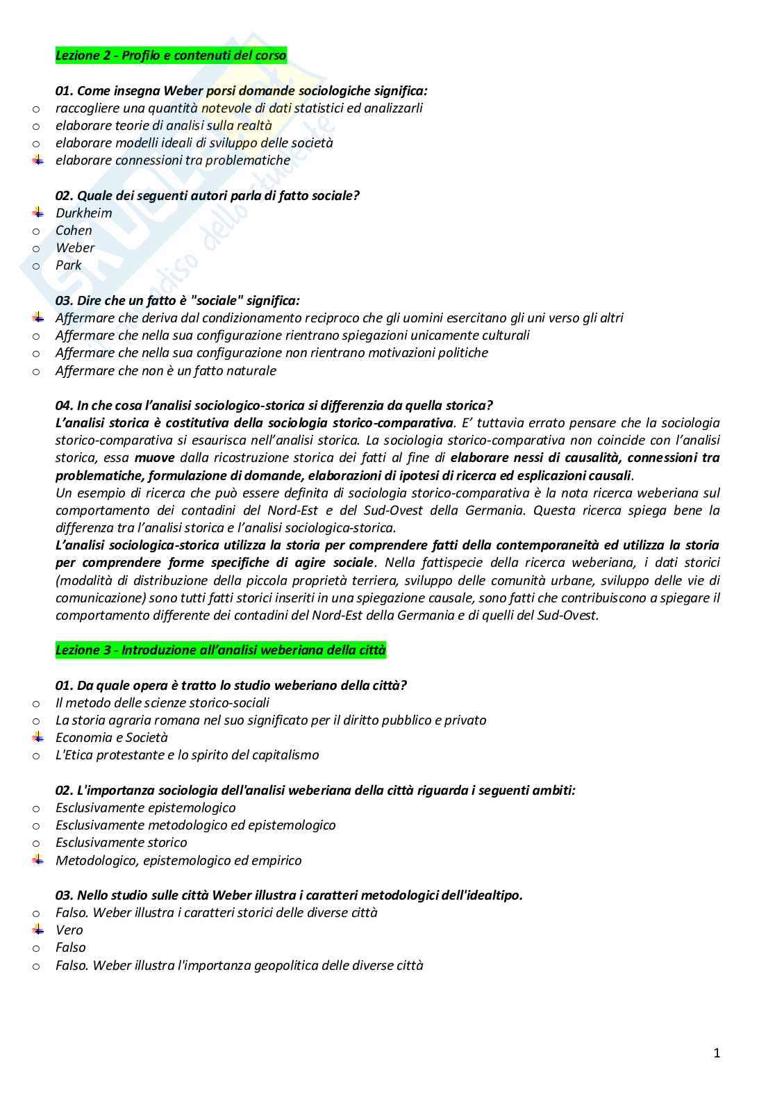 Paniere completo di Sociologia urbana del turismo e delle comunità locali - Risposte multiple e aperte - aggiornato (2026) Pag. 2