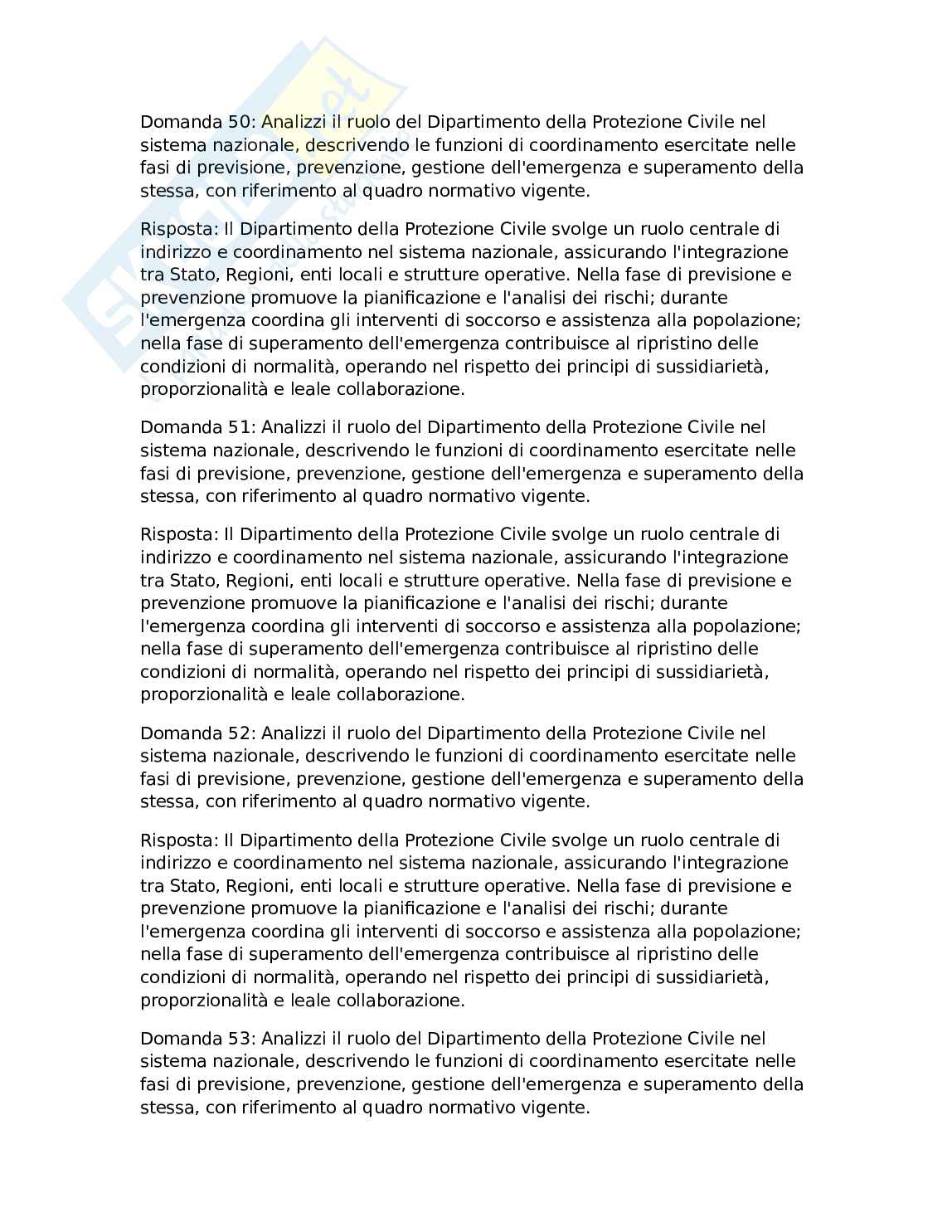 Paniere 2000 domande e risposte concorso pubblico protezione civile per diplomati e laureati Pag. 16