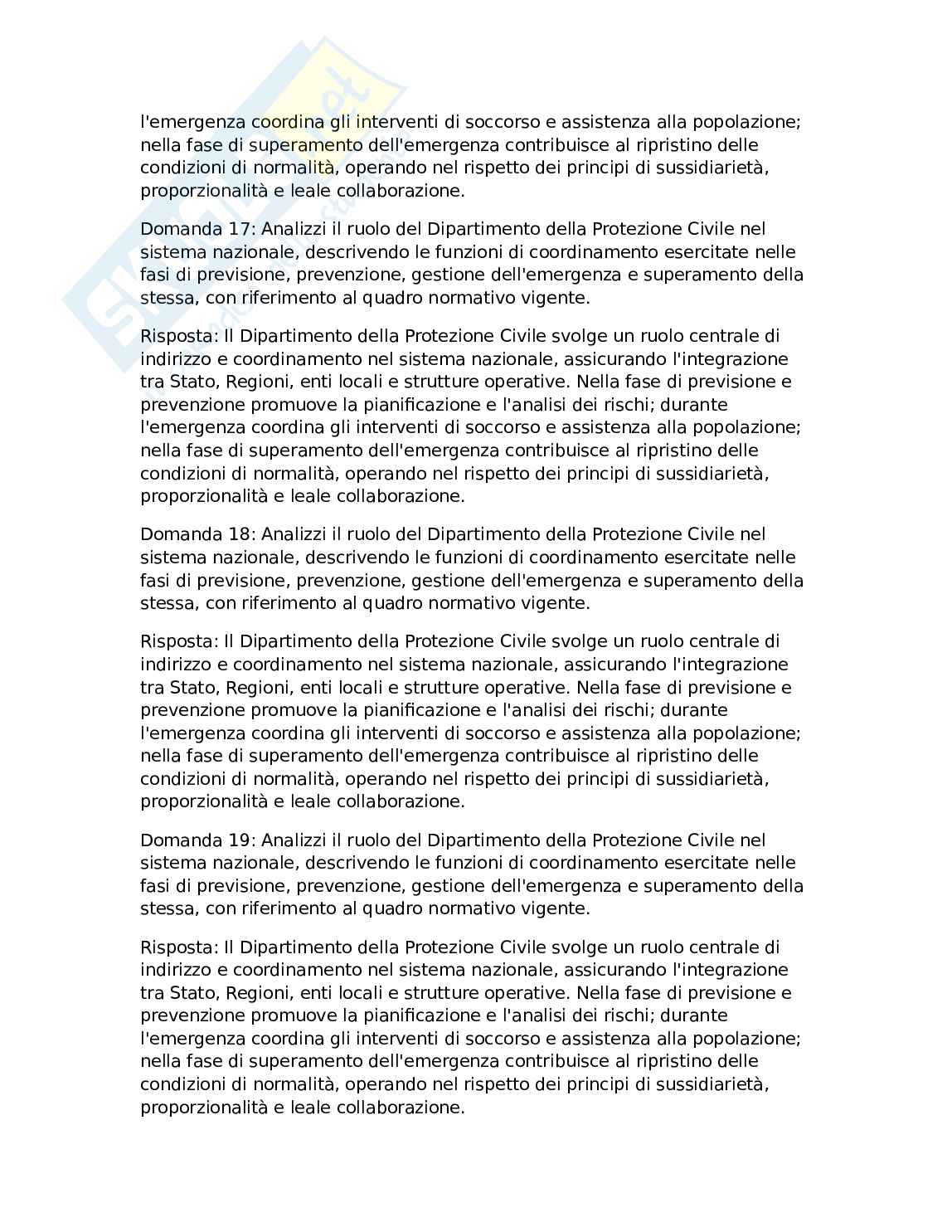 Paniere 2000 domande e risposte concorso pubblico protezione civile per diplomati e laureati Pag. 6