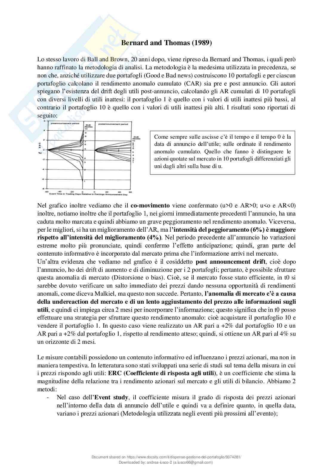 Gestione del portafoglio Pag. 16