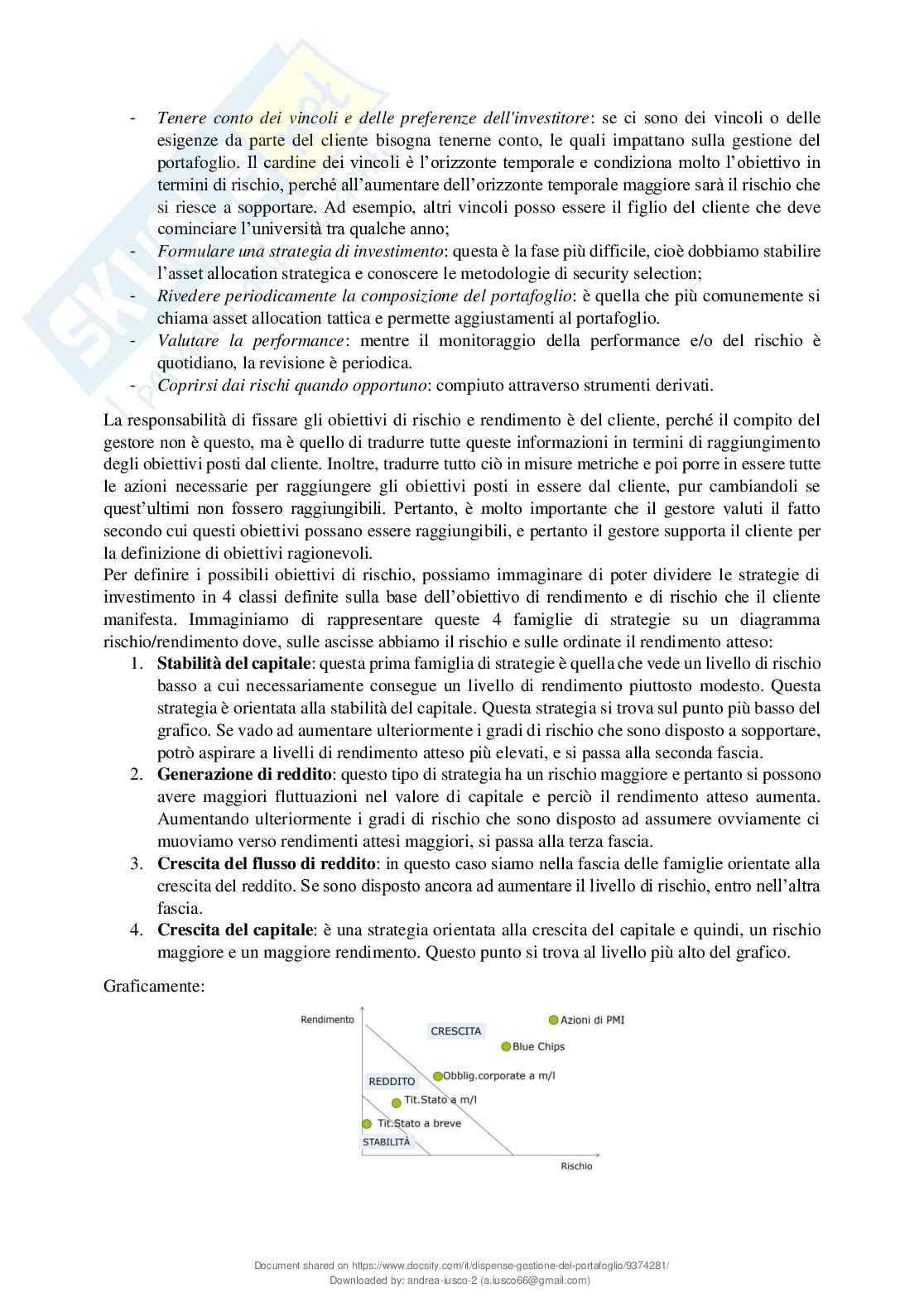 Gestione del portafoglio Pag. 2