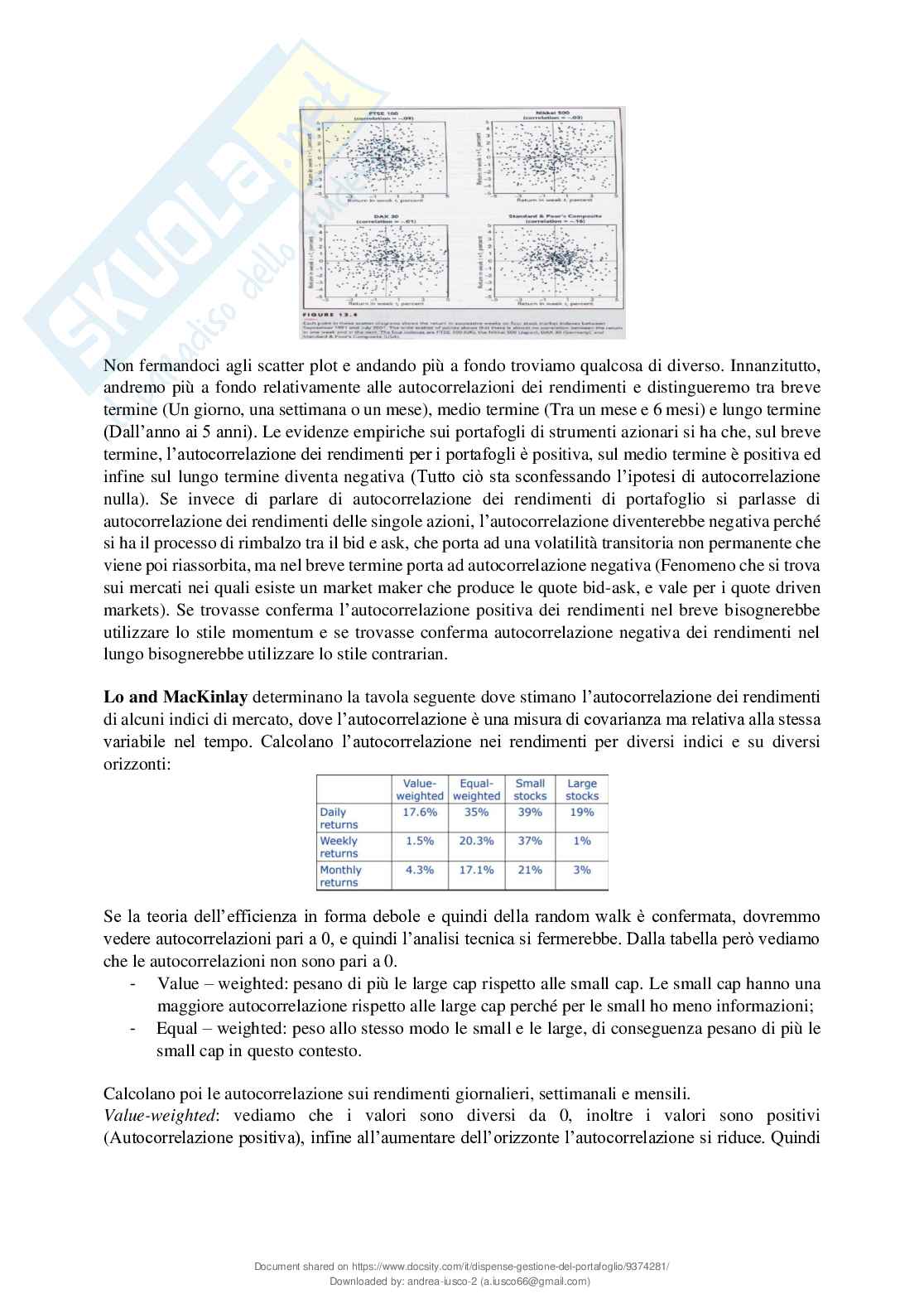 Gestione del portafoglio Pag. 41