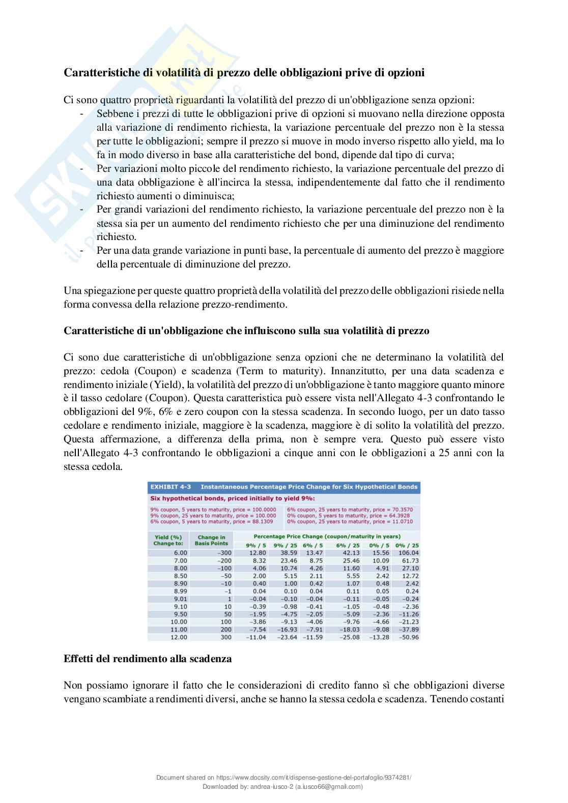 Gestione del portafoglio Pag. 81