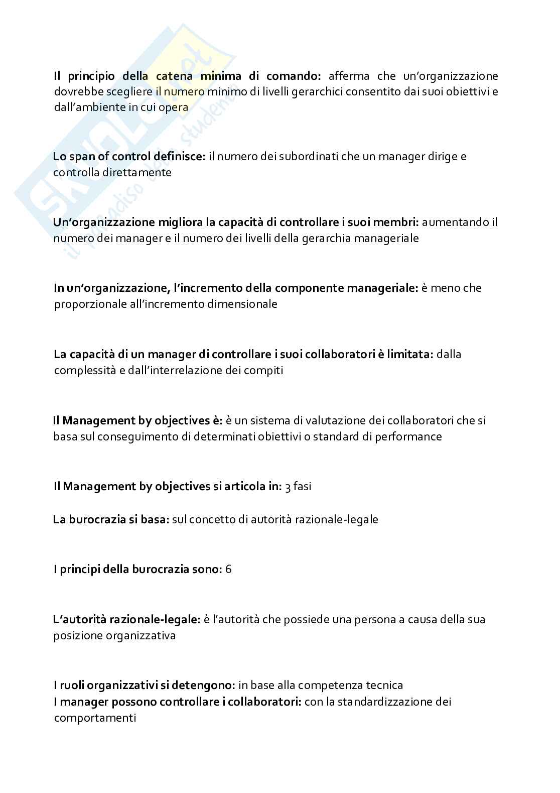 Paniere aggiornato di Organizzazione aziendale  Pag. 11