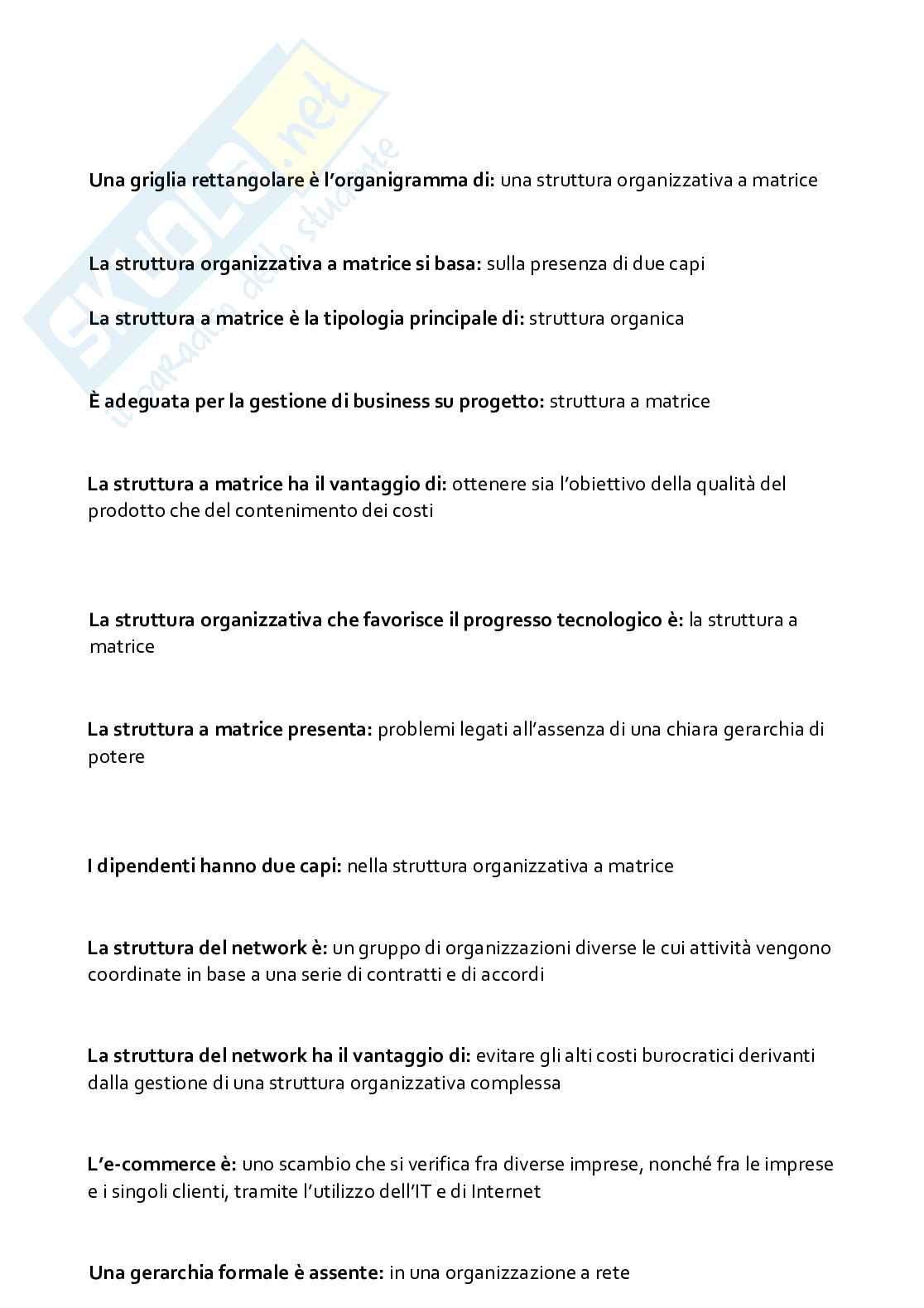 Paniere aggiornato di Organizzazione aziendale  Pag. 16