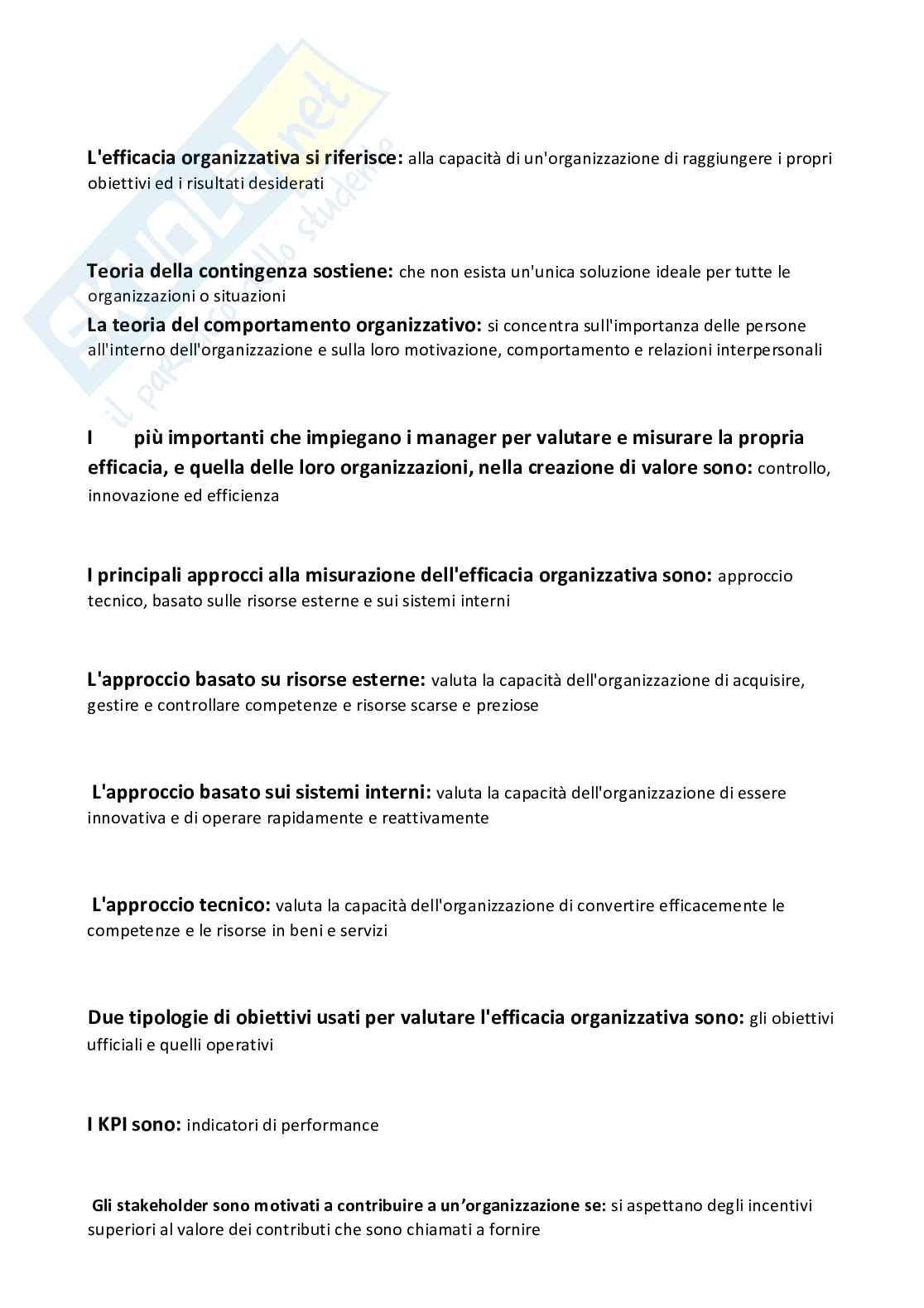 Paniere aggiornato di Organizzazione aziendale  Pag. 2