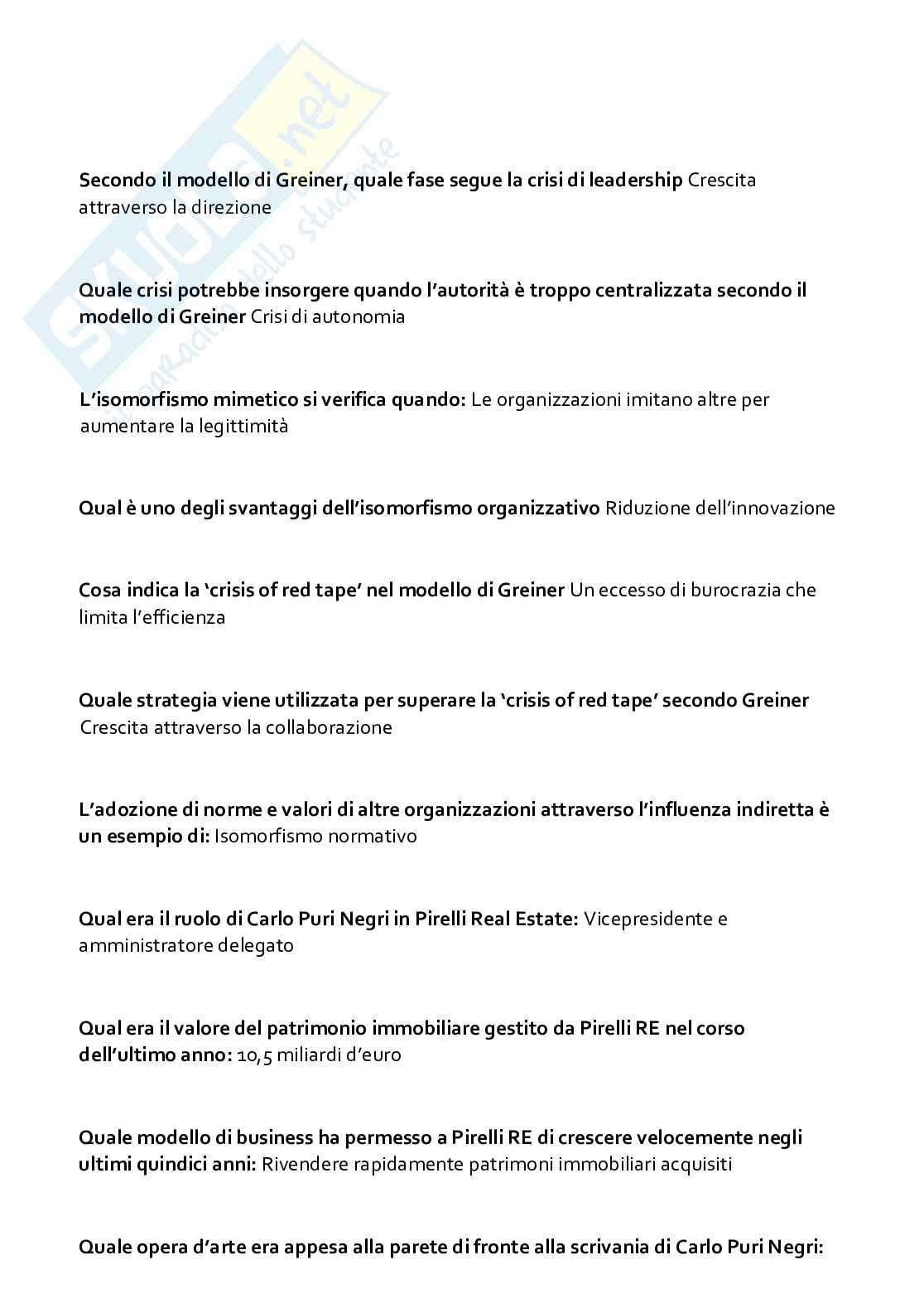 Paniere aggiornato di Organizzazione aziendale  Pag. 46