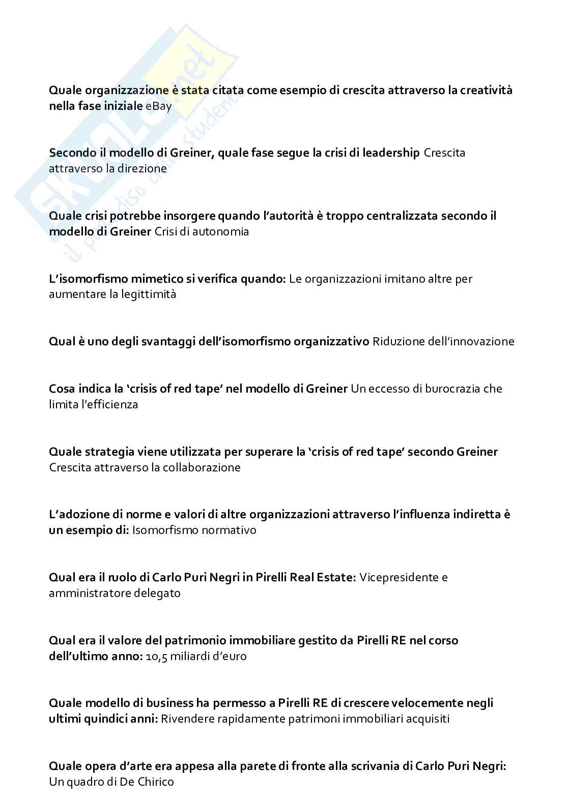 Paniere aggiornato di Organizzazione aziendale  Pag. 91