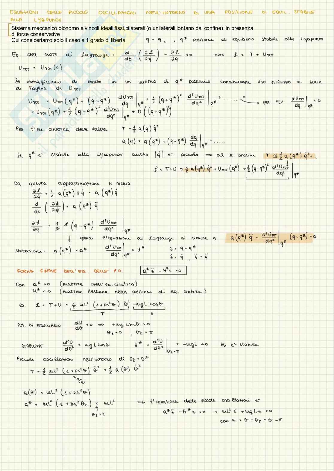 Appunti di Meccanica razionale t Pag. 56