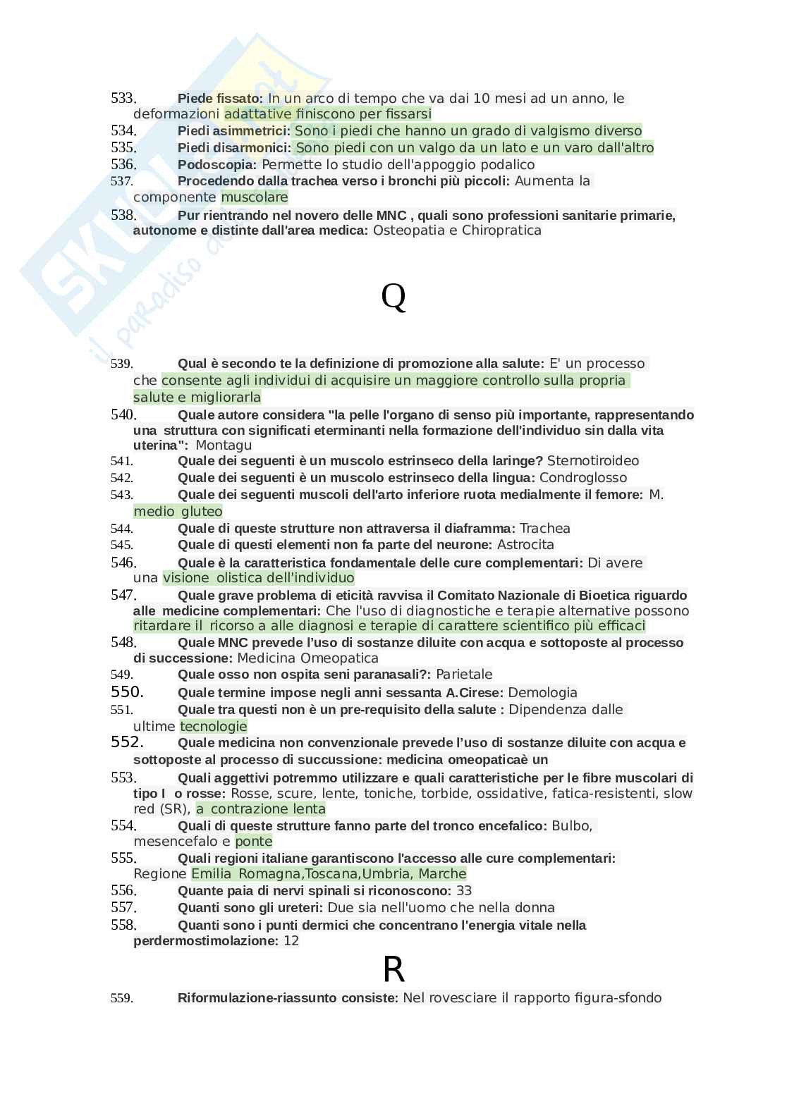 Paniere Anatomia, aggiornato e completo. In ordine Pag. 26