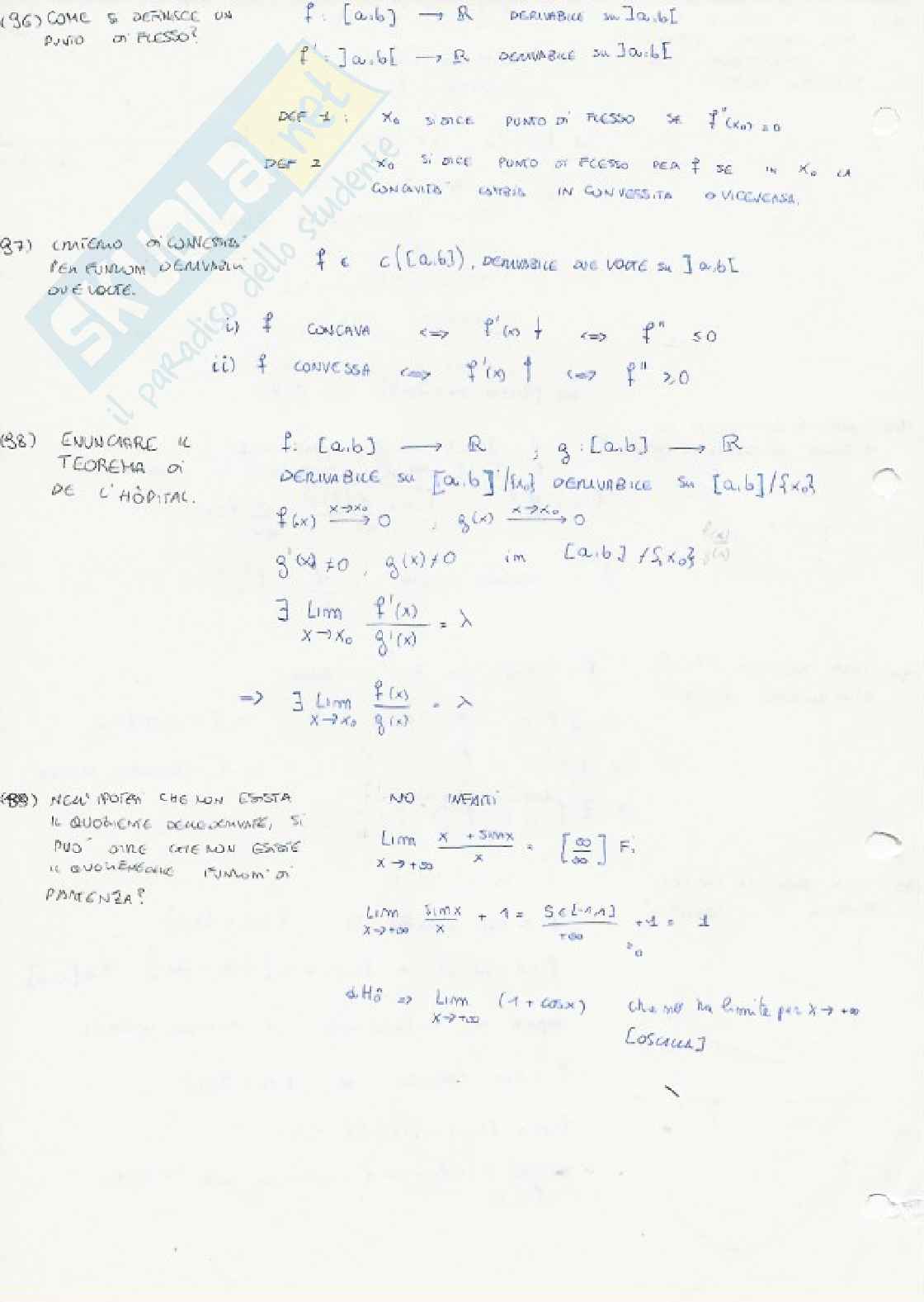 Domande E Risposte Di Analisi Matematica