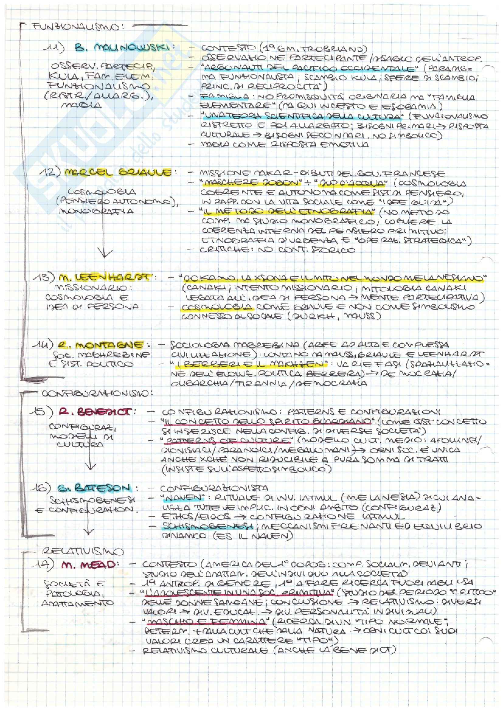 Riassunto esame Antropologia culturale, prof. Jourdan, libro consigliato Storia dell'antropologia, Fabietti Pag. 2