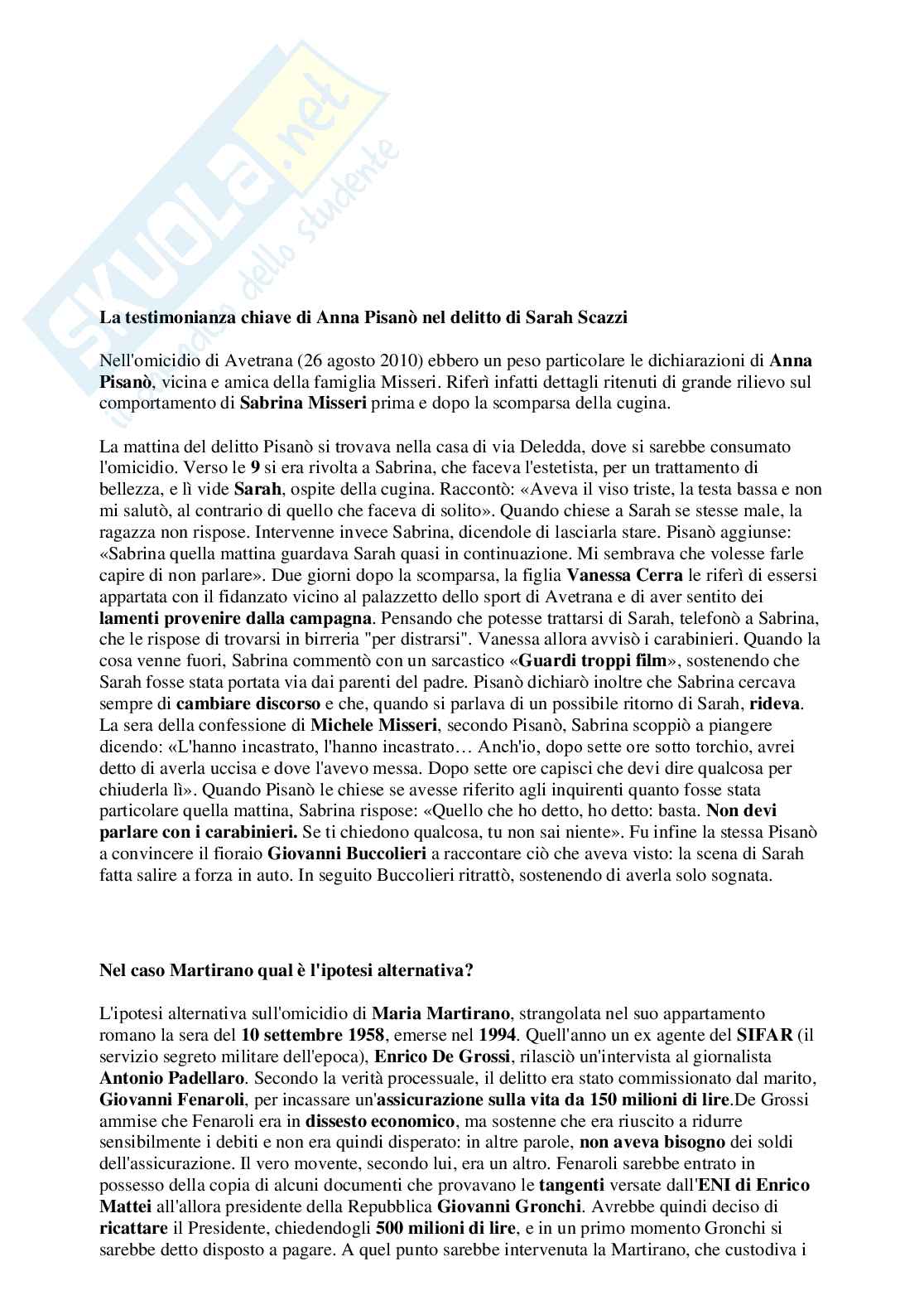 Paniere Criminologia investigativa 2026 - Quiz Risolti e Risposte Aperte ed Extra completo e corretto Pag. 61