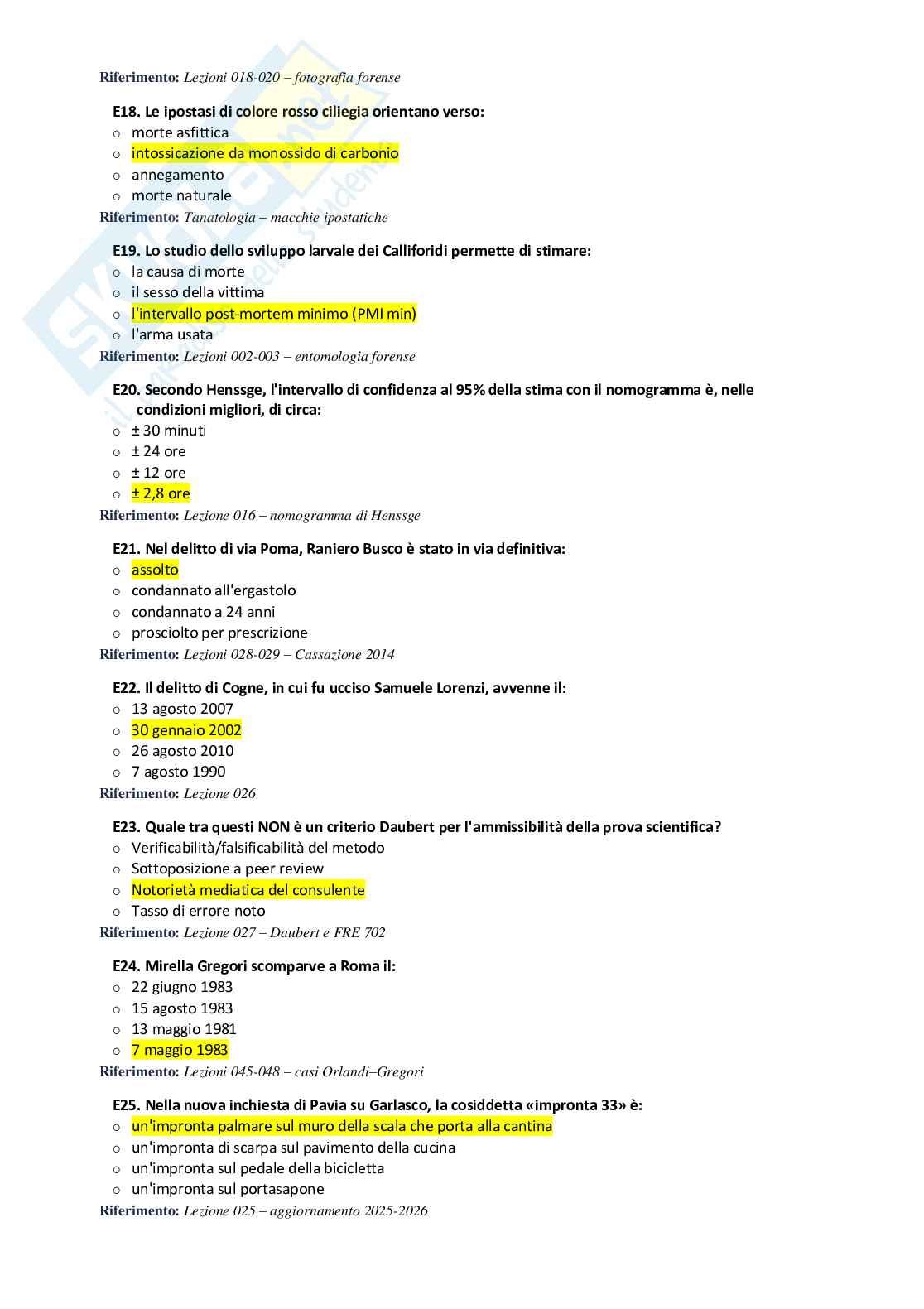 Paniere Criminologia investigativa 2026 - Quiz Risolti e Risposte Aperte ed Extra completo e corretto Pag. 71