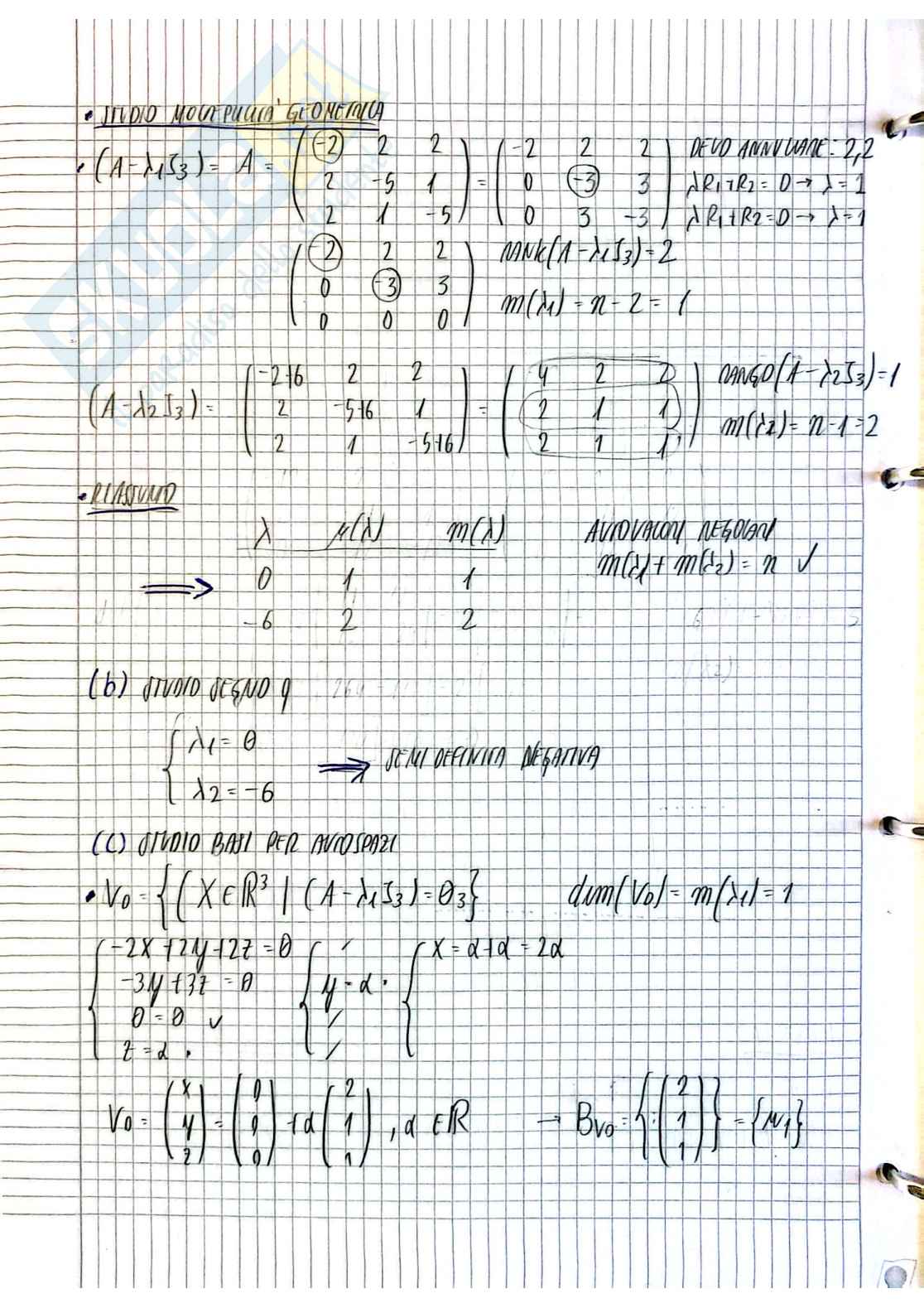 Prove d'esame risolte Algebra lineare e geometria Pag. 11