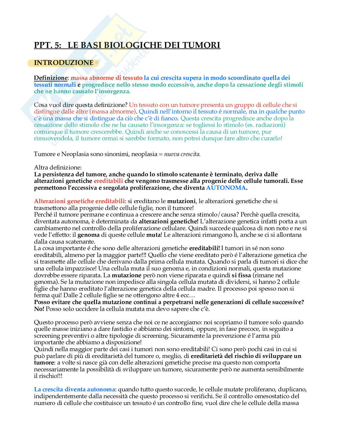 Cancerogenesi Pag. 1