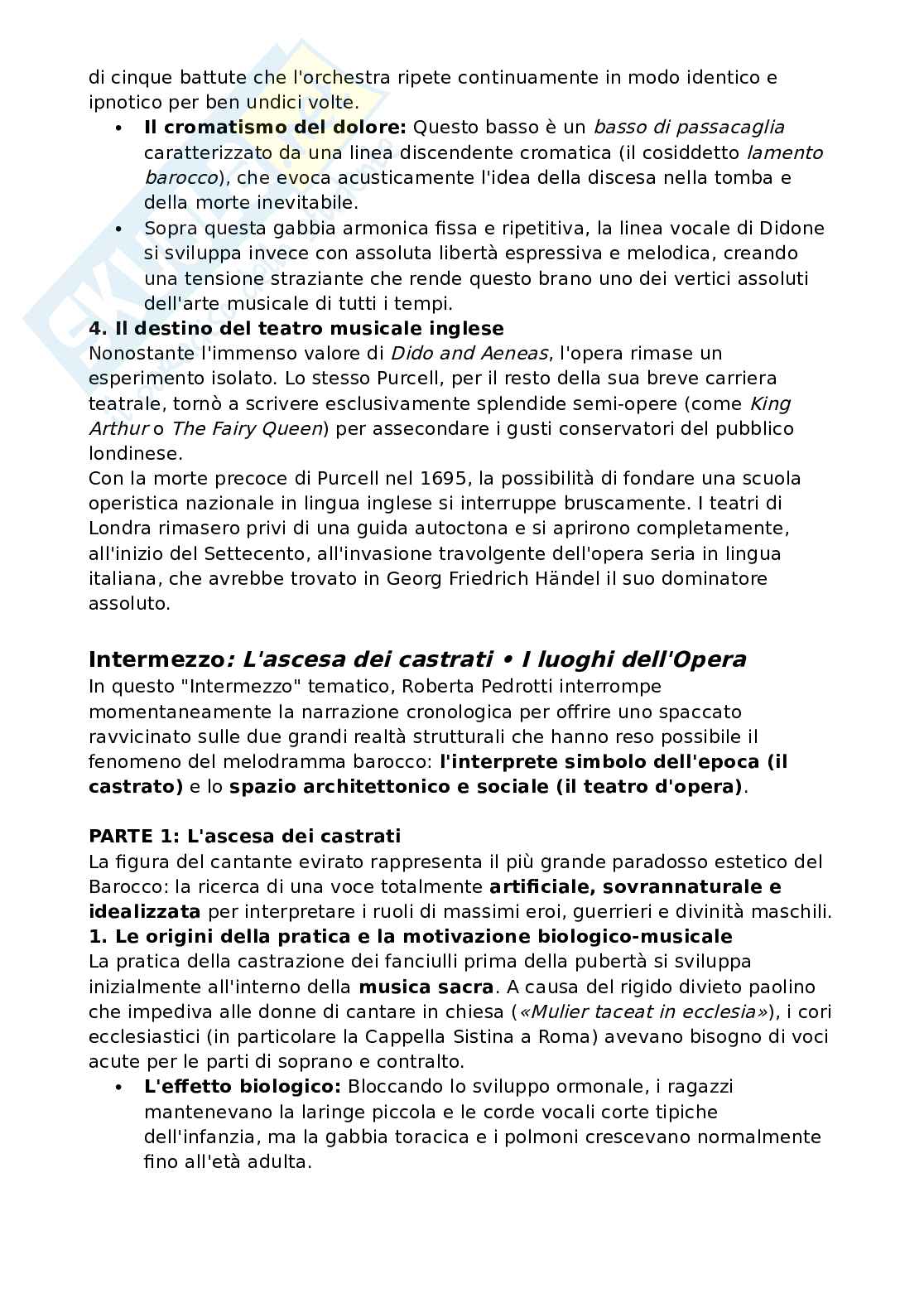 Riassunto esame Storia della musica, Prof. Pappalardo Matteo, libro consigliato Storia dell’opera lirica (Un immenso orizzonte), Pedrotti Pag. 21