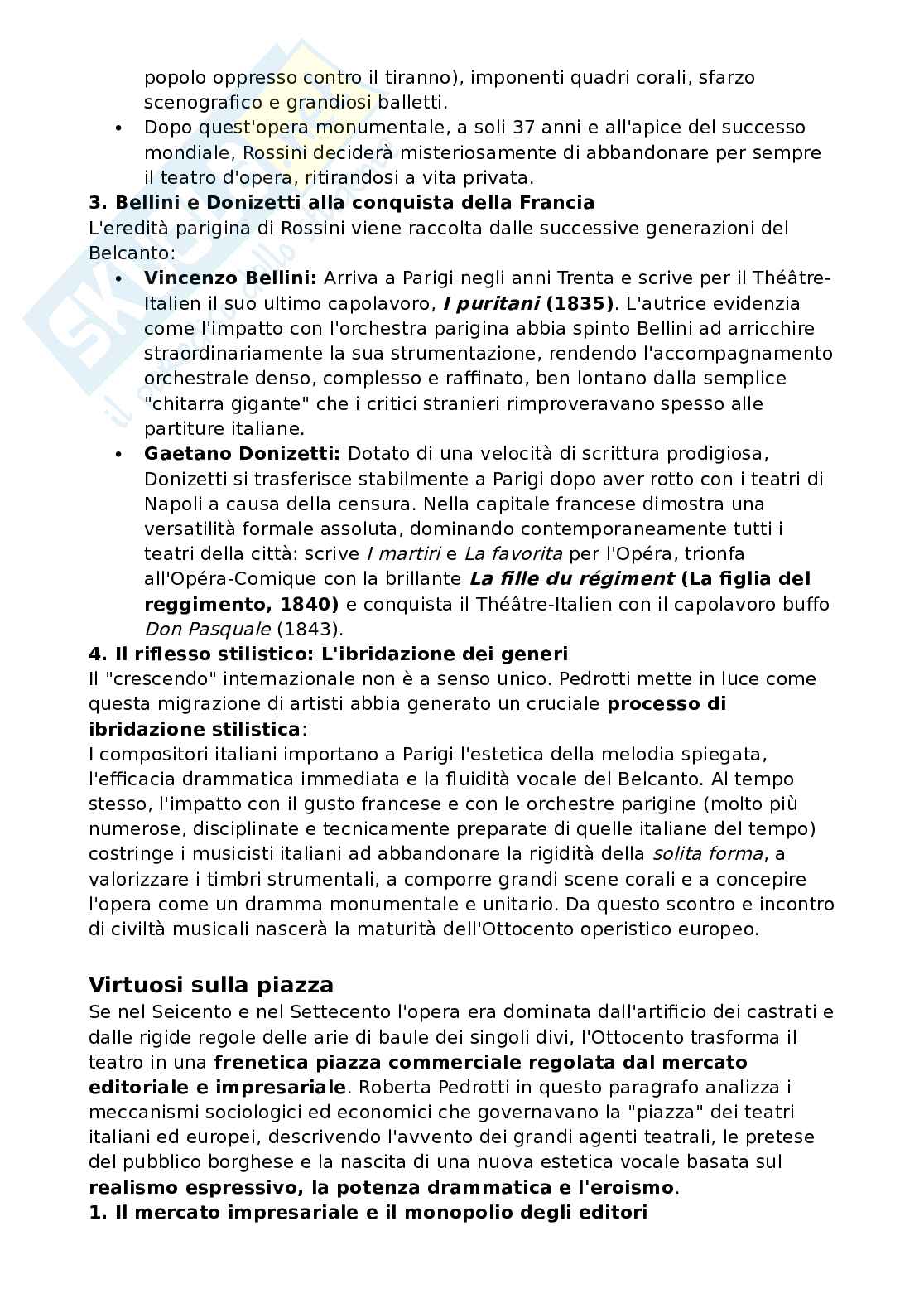 Riassunto esame Storia della musica, Prof. Pappalardo Matteo, libro consigliato Storia dell’opera lirica (Un immenso orizzonte), Pedrotti Pag. 41