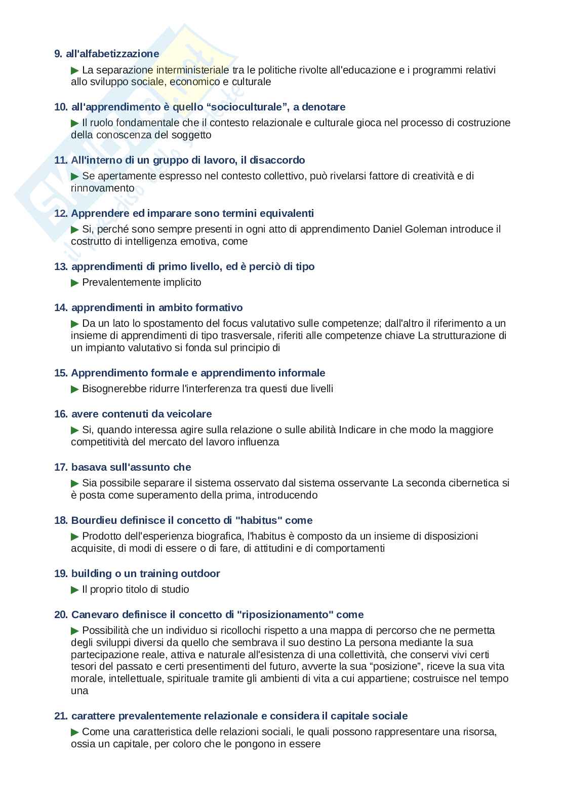 Domande e risposte Educazione degli adulti, ordine alfabetico 2025 Pag. 2