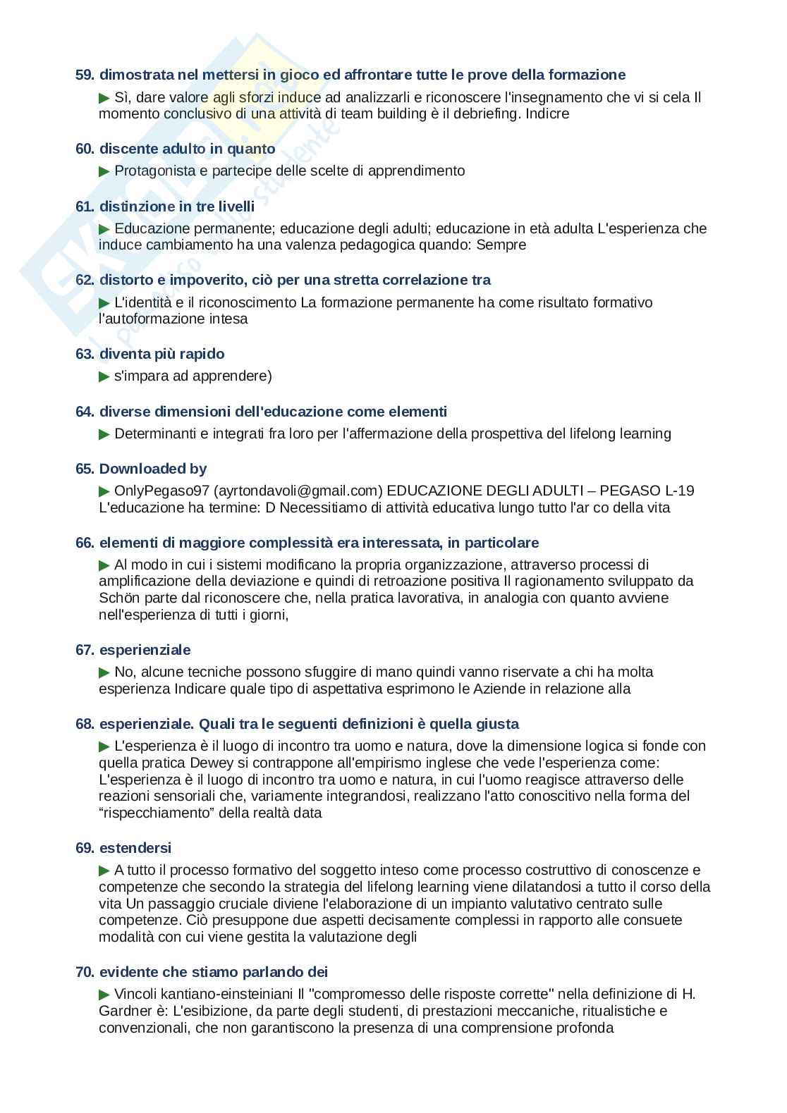 Domande e risposte Educazione degli adulti, ordine alfabetico 2025 Pag. 6