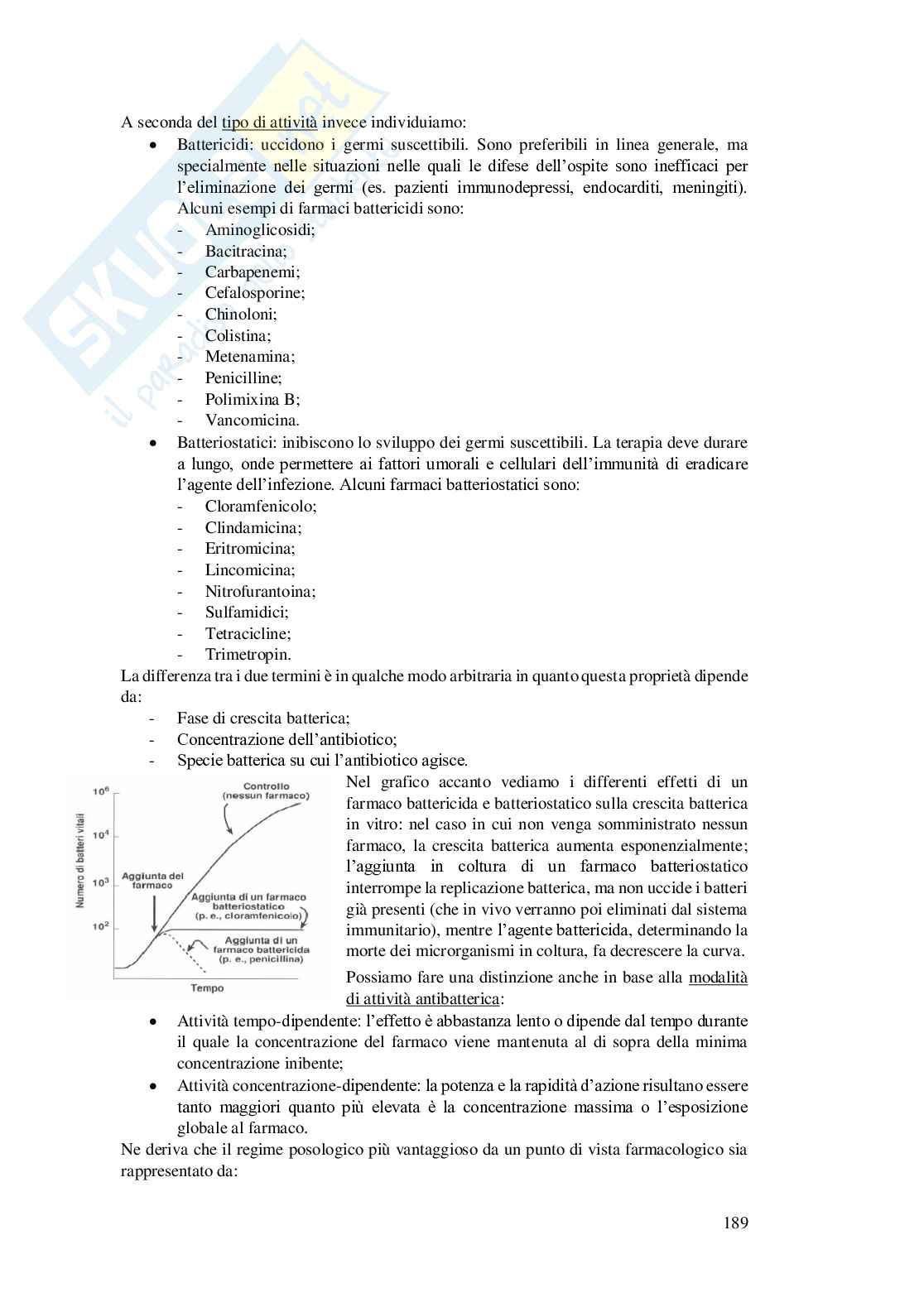 Chemioterapia generale, antibiotici, antivirali e antimicotici Pag. 2