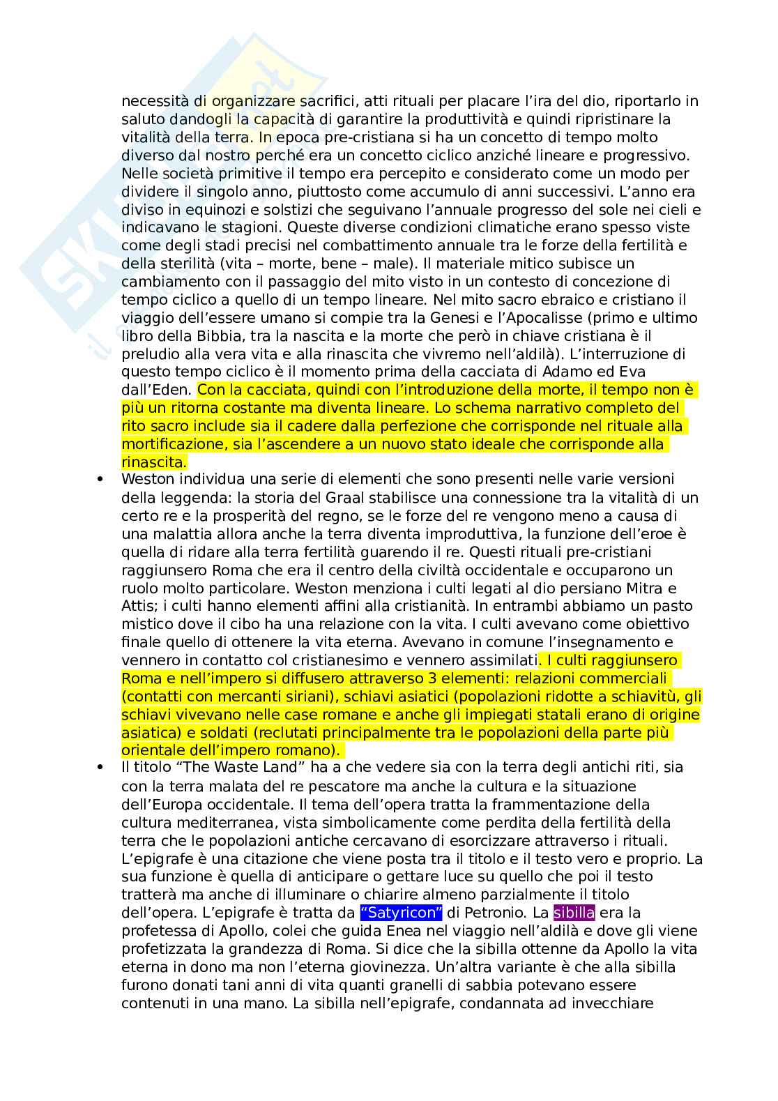 Modernismo Inglese: Woolf, Eliot, Pound e Joyce - Appunti di Letteratura Inglese Pag. 36