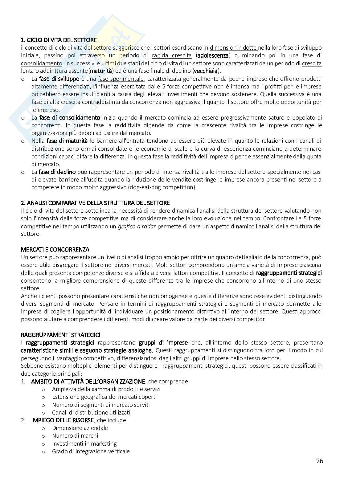 Riassunto esame Strategie e processi aziendali, Prof. Galeazzo Ambra, libro consigliato Economia e management delle imprese. Strategie e strumenti per la competitività e la gestione aziendale, Tunisini, Ferrucci, Pencarelli  Pag. 26