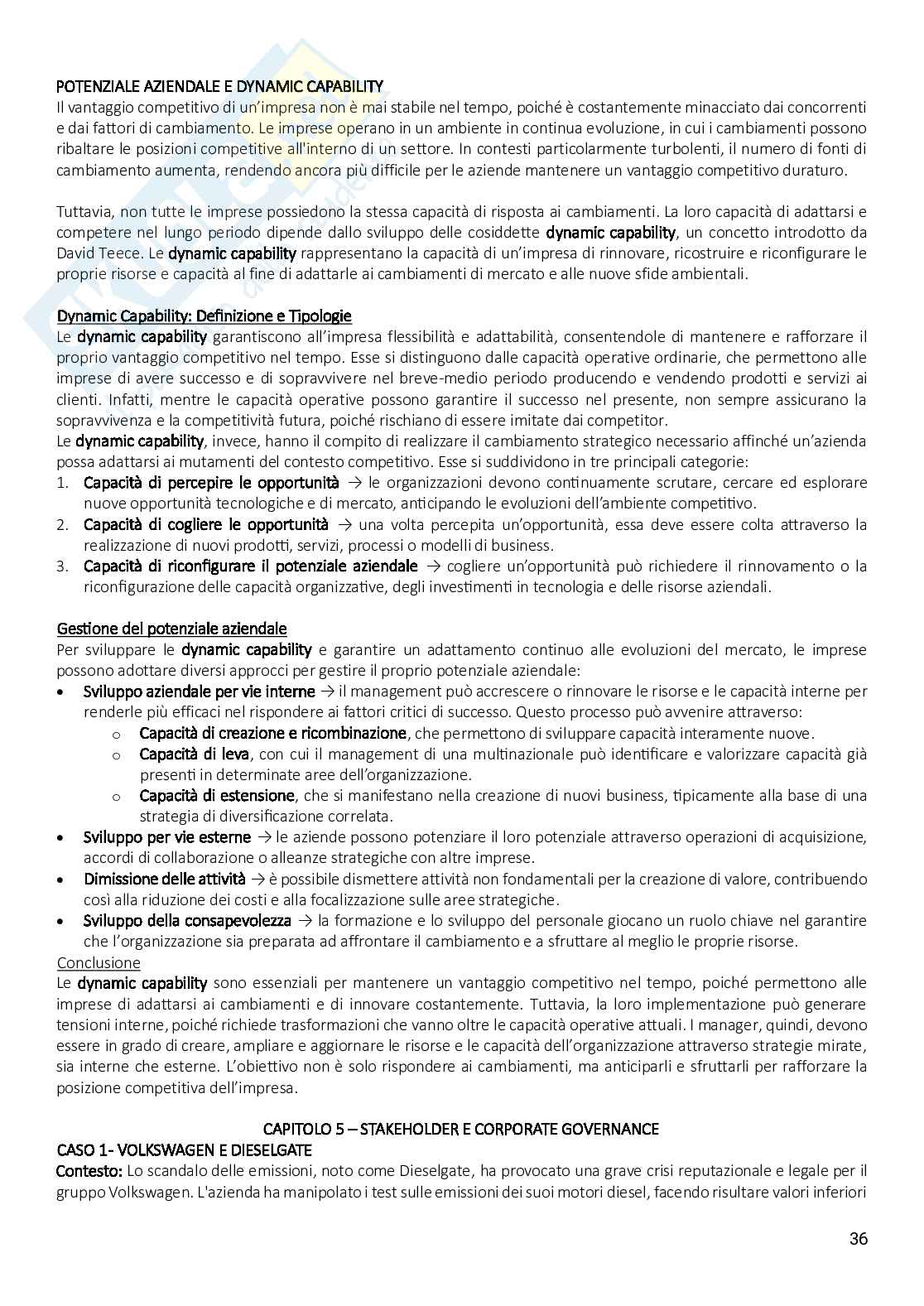 Riassunto esame Strategie e processi aziendali, Prof. Galeazzo Ambra, libro consigliato Economia e management delle imprese. Strategie e strumenti per la competitività e la gestione aziendale, Tunisini, Ferrucci, Pencarelli  Pag. 36