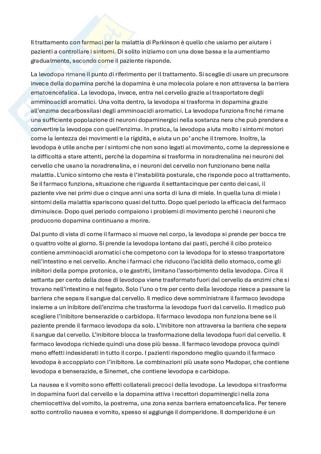 Approcci terapeutici farmacologici e chirurgici nella Malattia di Parkinson Pag. 1